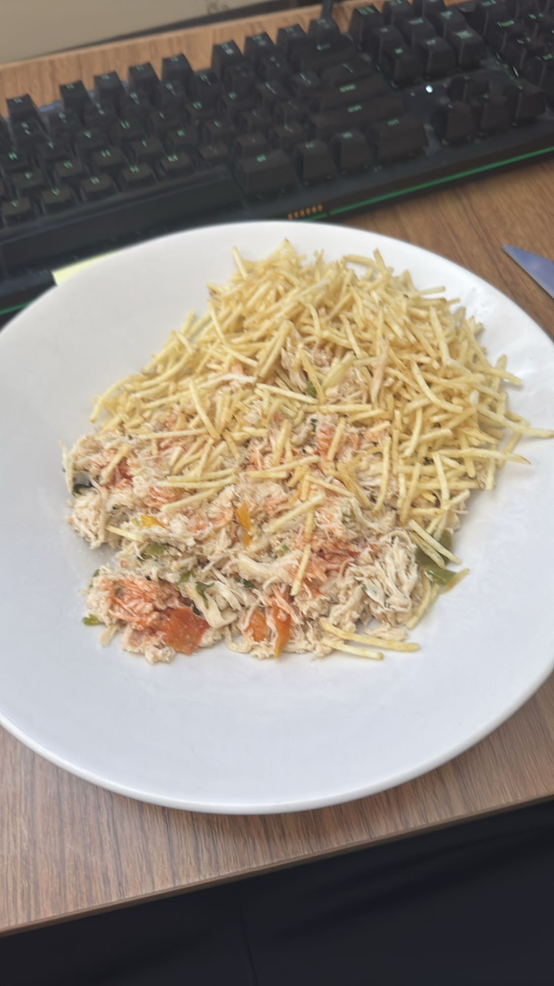 Frango com batata palha