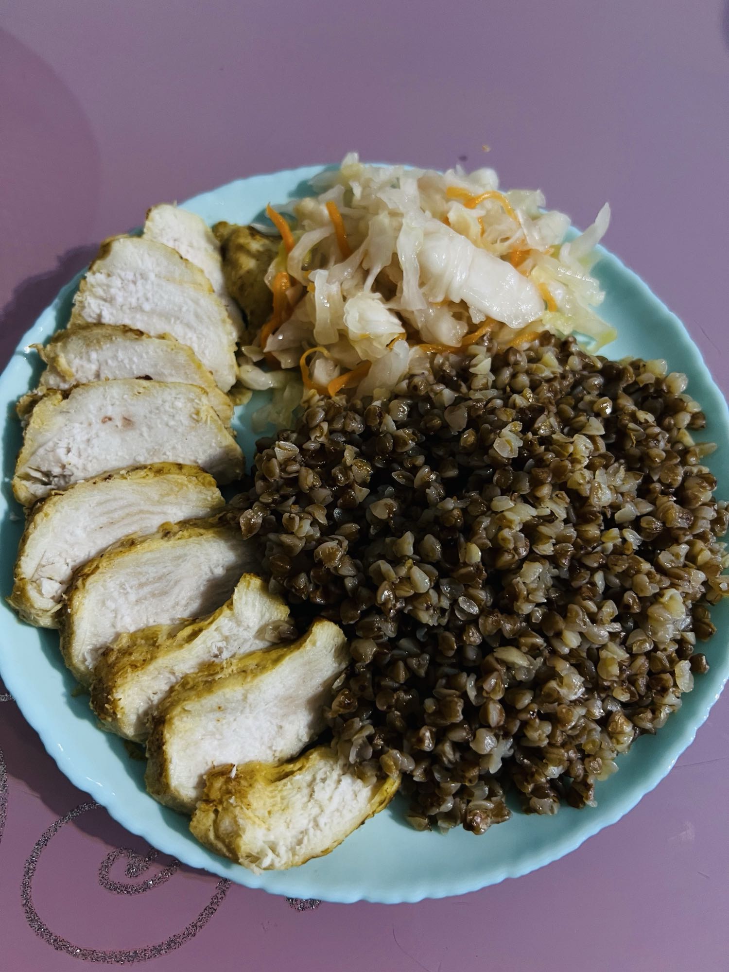 гречка с курицей и капустой