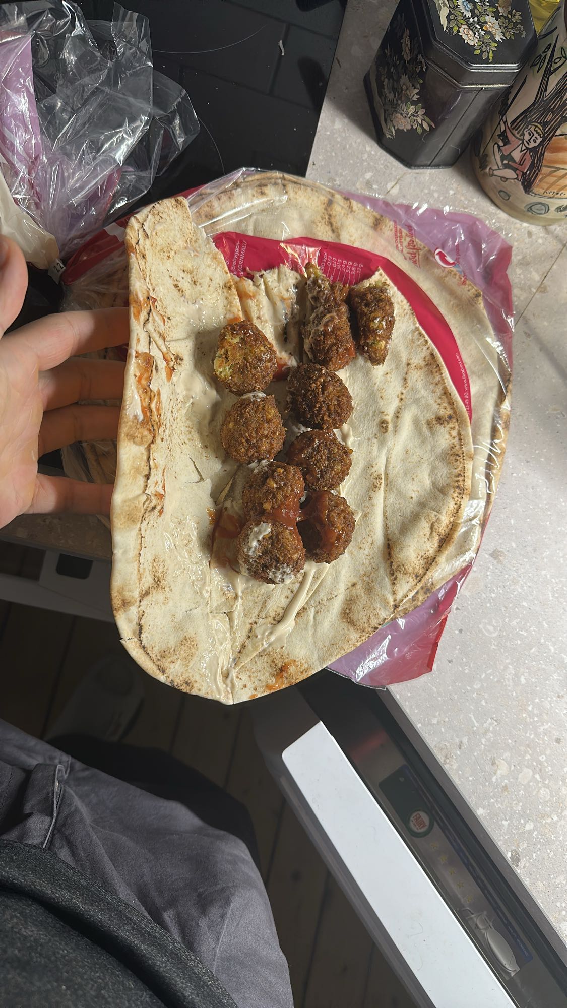 Falafelrulle med sås