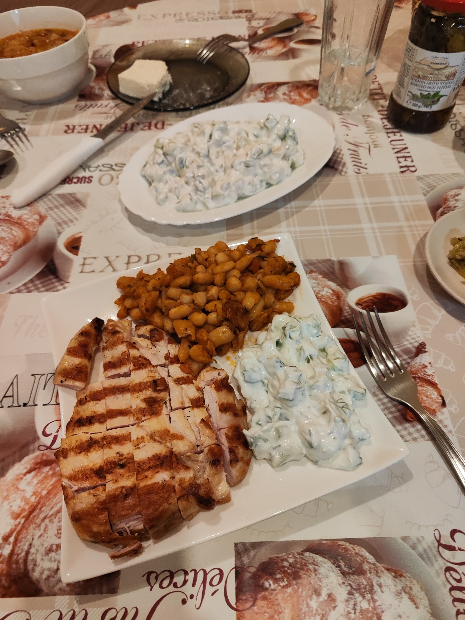 Grilled Chicken with Beans & Salad