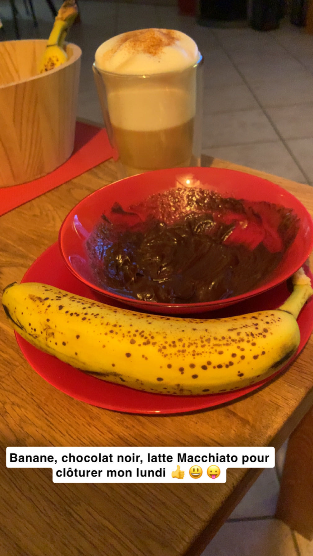 Banane, chocolat, latte