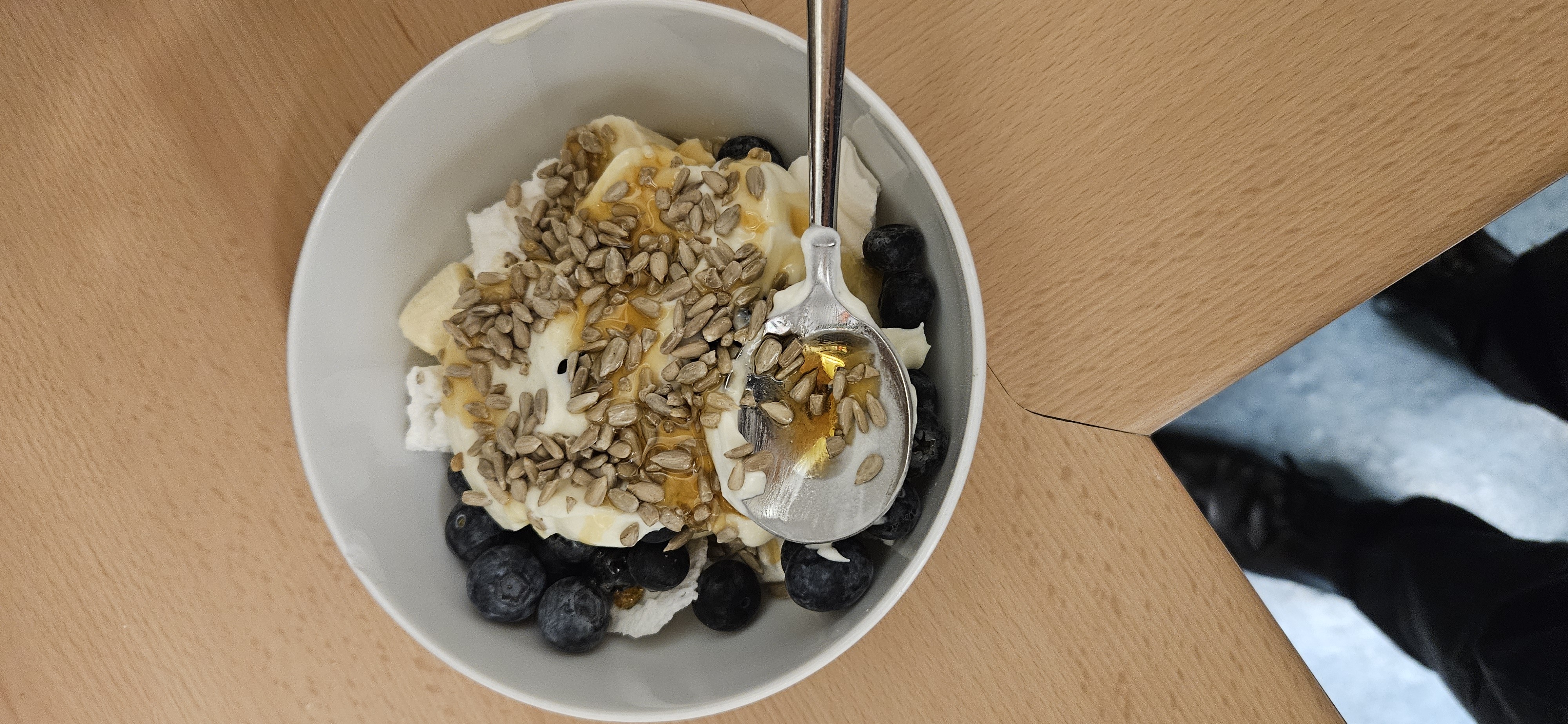 Yogurt with fruit and seeds