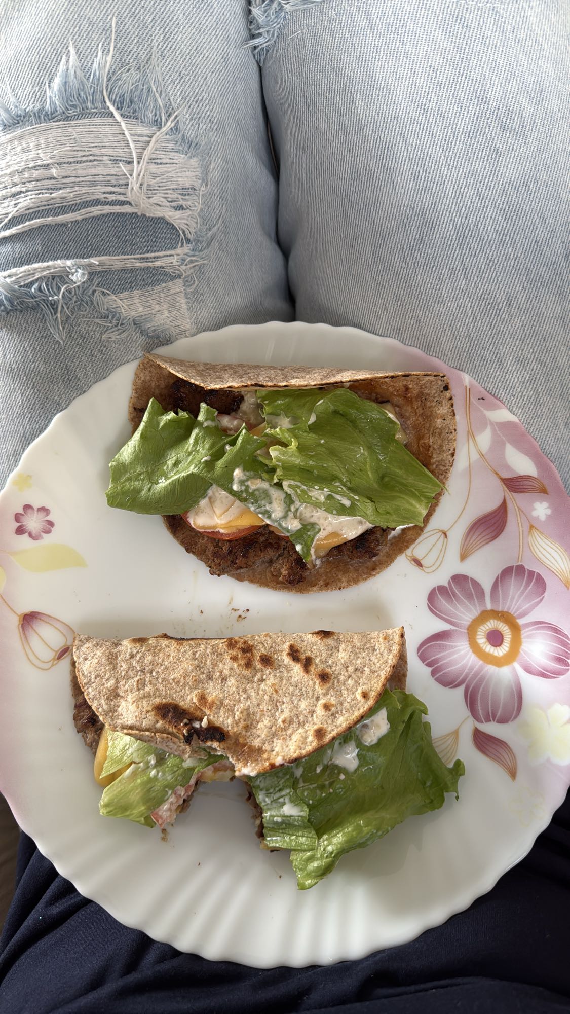 Wraps de carne e alface