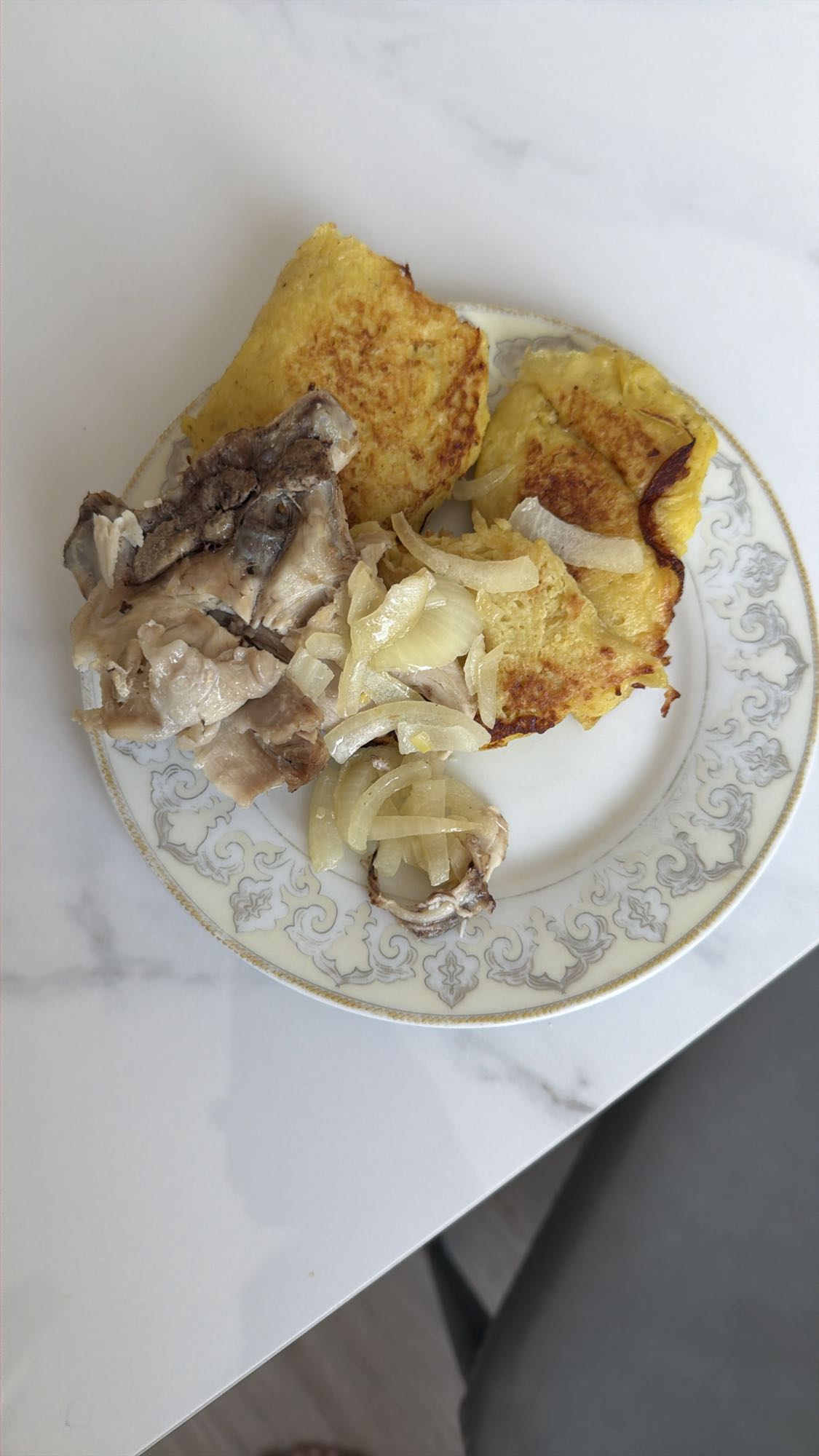 Драники и вареное мясо
