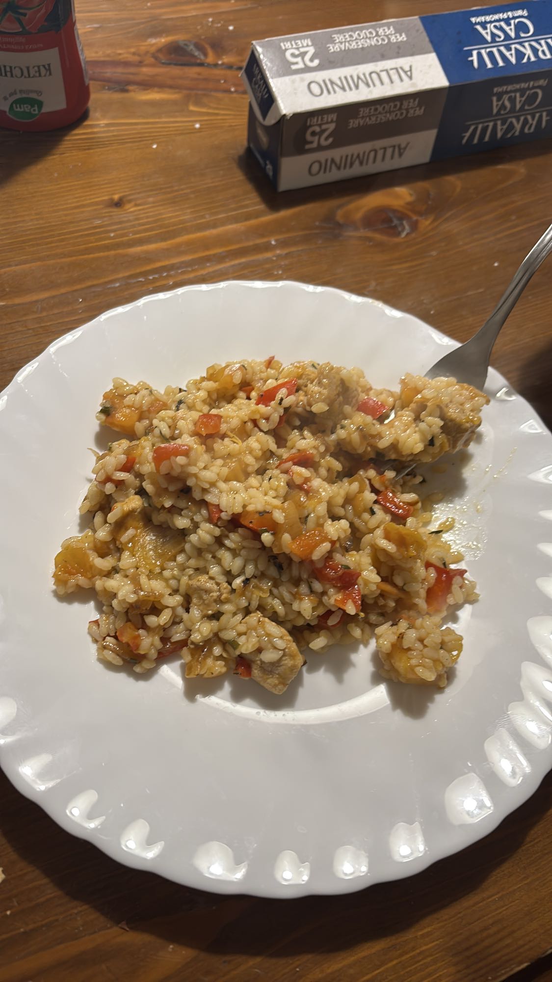 arroz con verduras y pollo