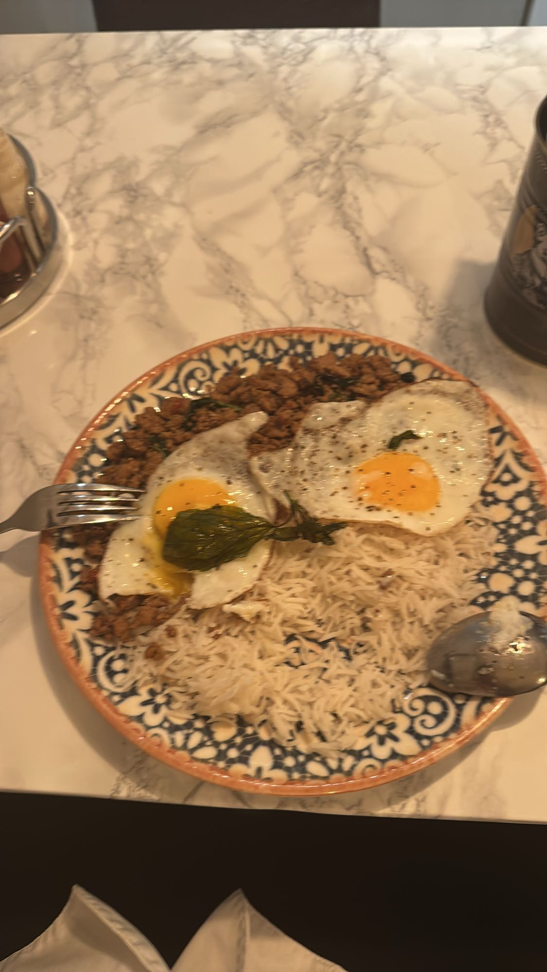 Ris med köttfärs och ägg