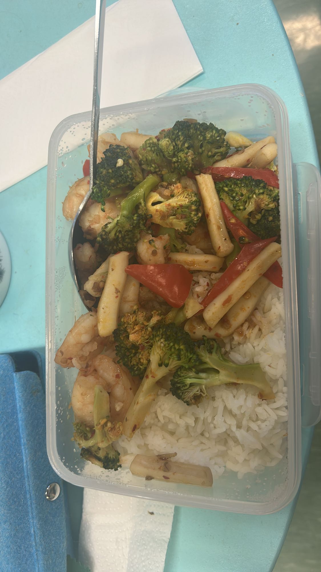 Reker med grønnsaker og ris