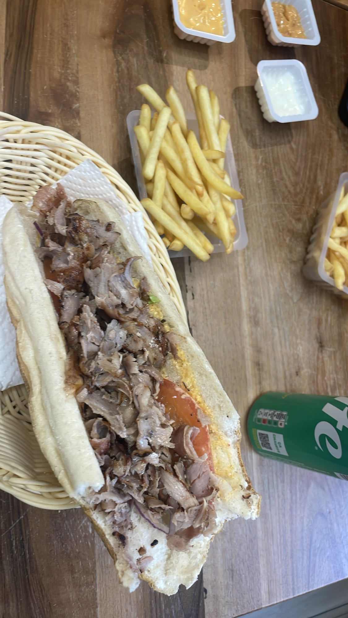 Kebab sandwich frites