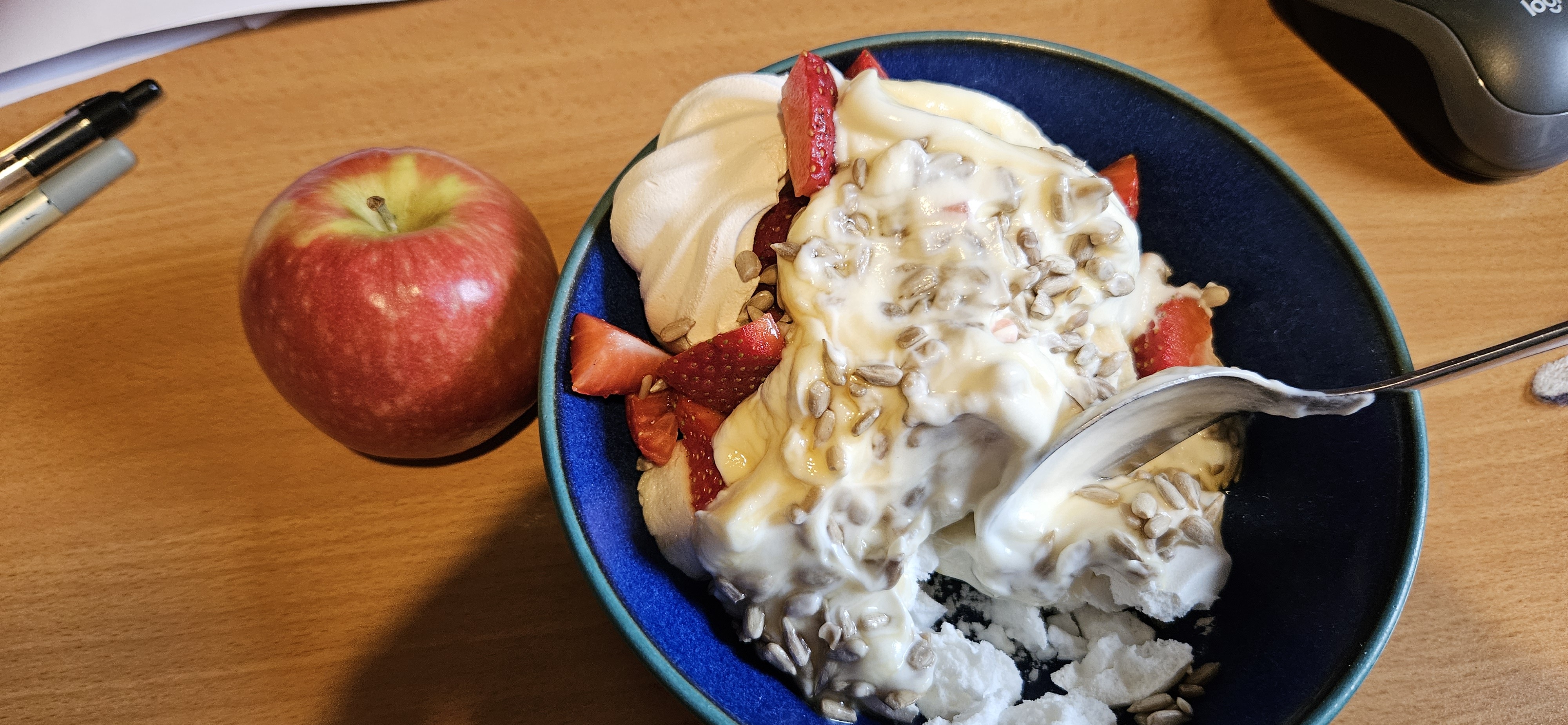 Yogurt fruit bowl with apple