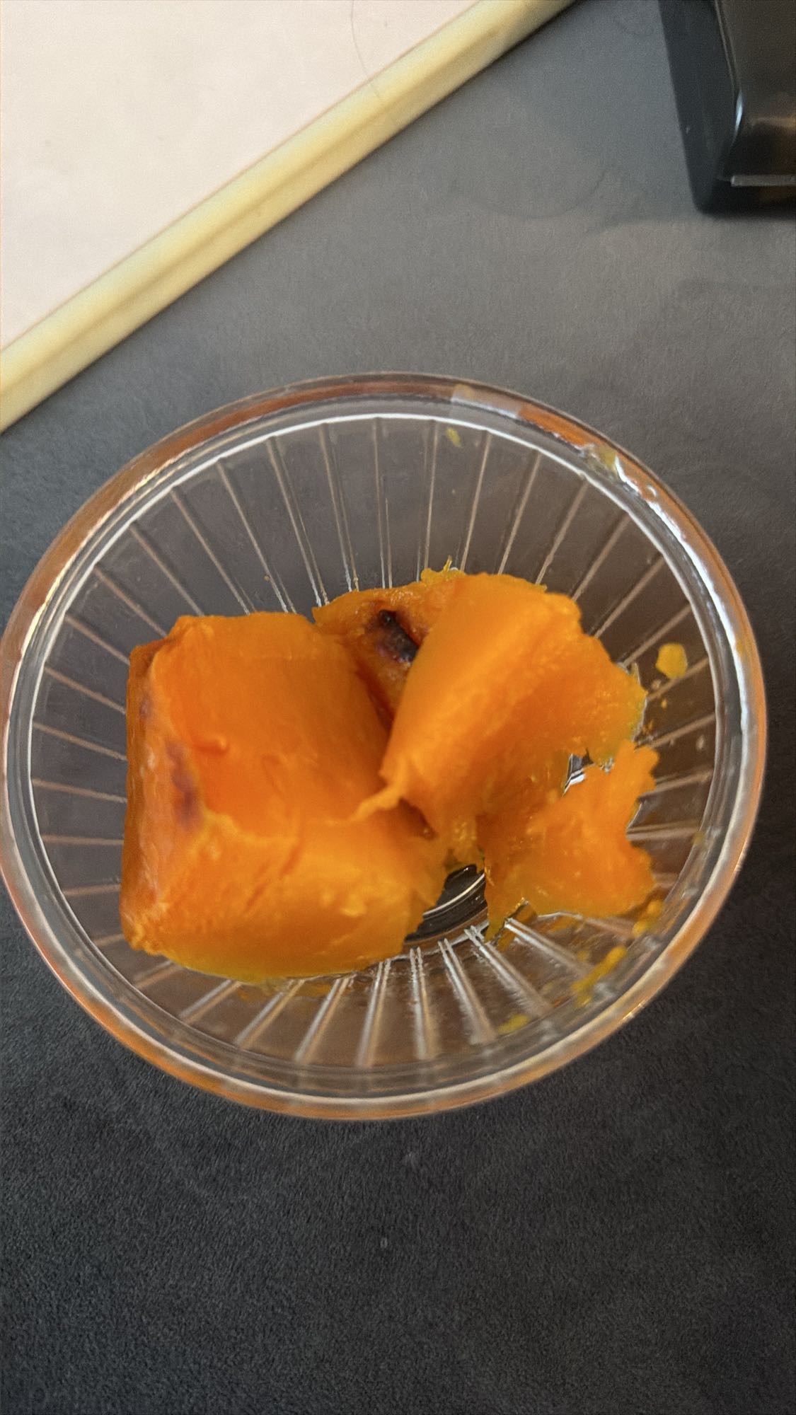 Steamed pumpkin cubes