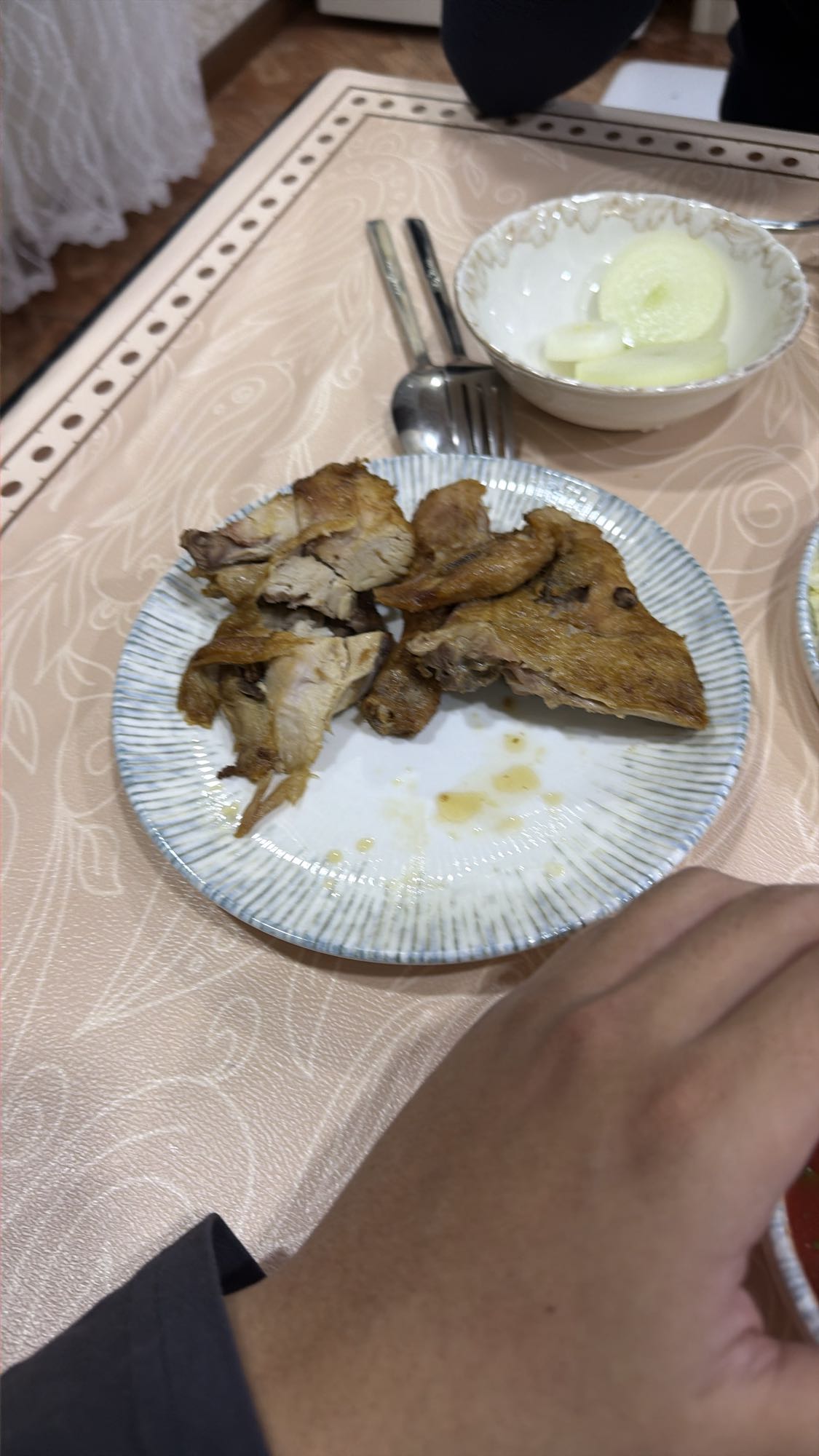 жареная курица с луком