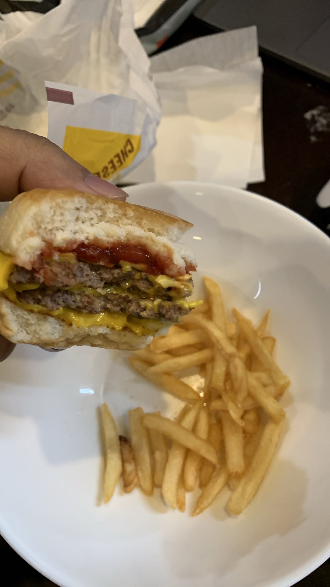 Double cheeseburger & fries