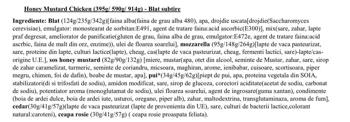 Honey Mustard Chicken Pizza