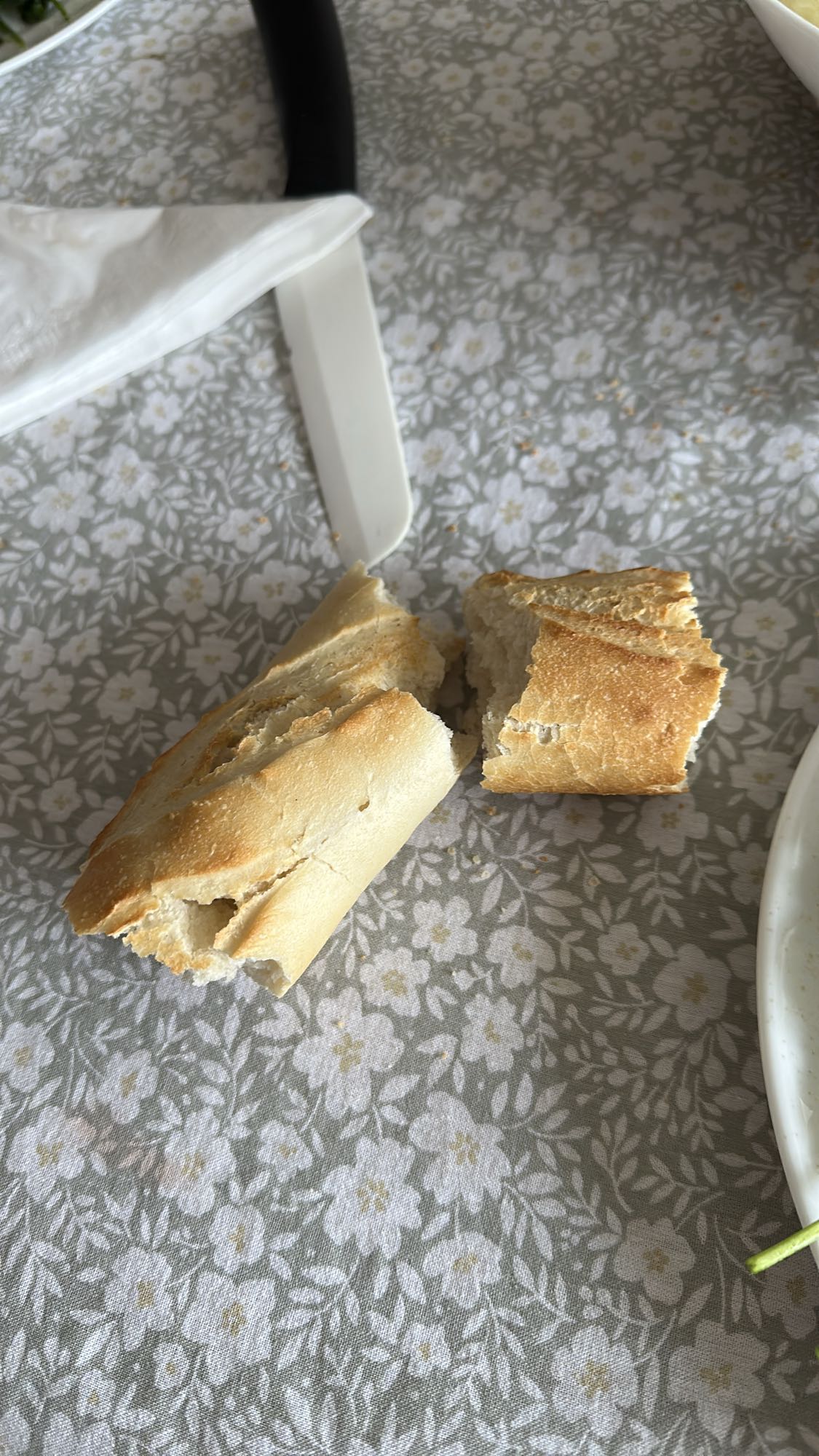 Baguette bread piece