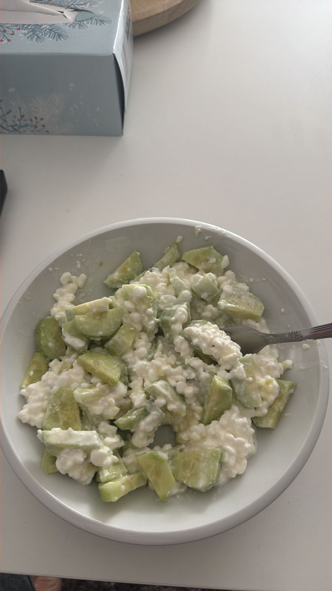 Hüttenkäse-Gurkensalat