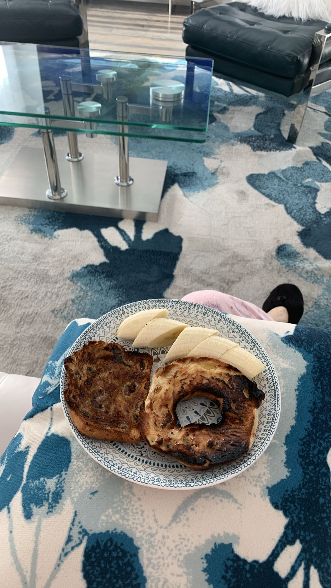 Bagel grillé et banane