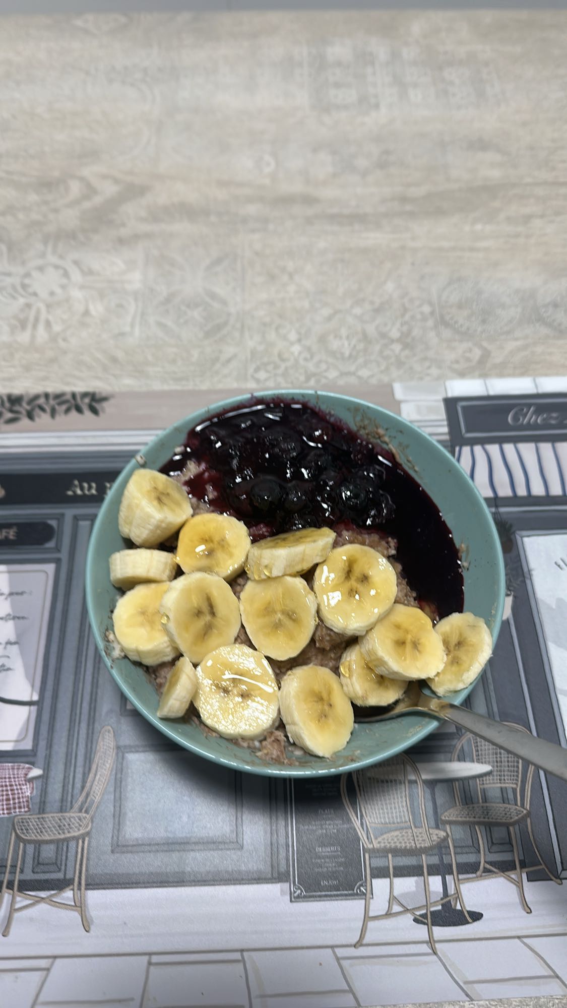 Avena con plátano y frutos