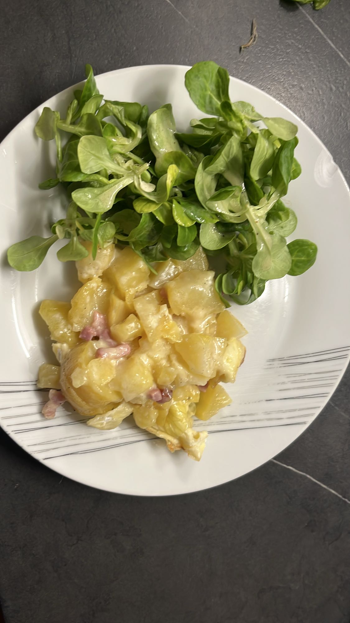 Gratin et mâche