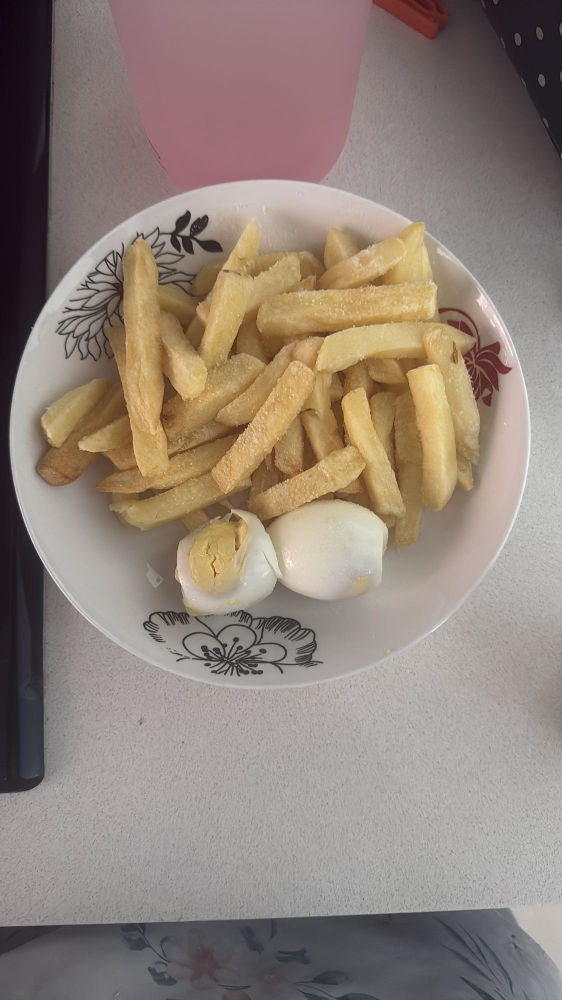 Fries and Boiled Egg