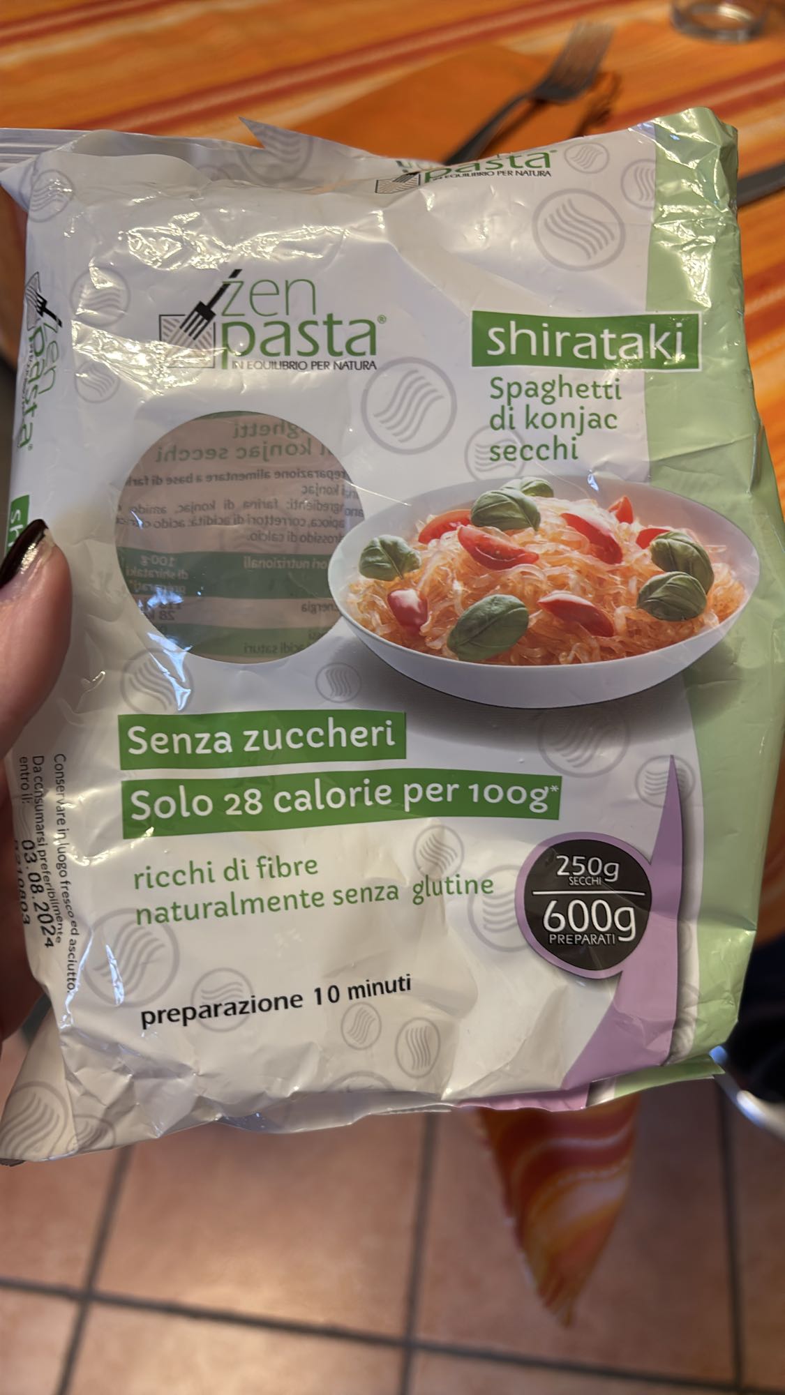 Shirataki konjac pasta