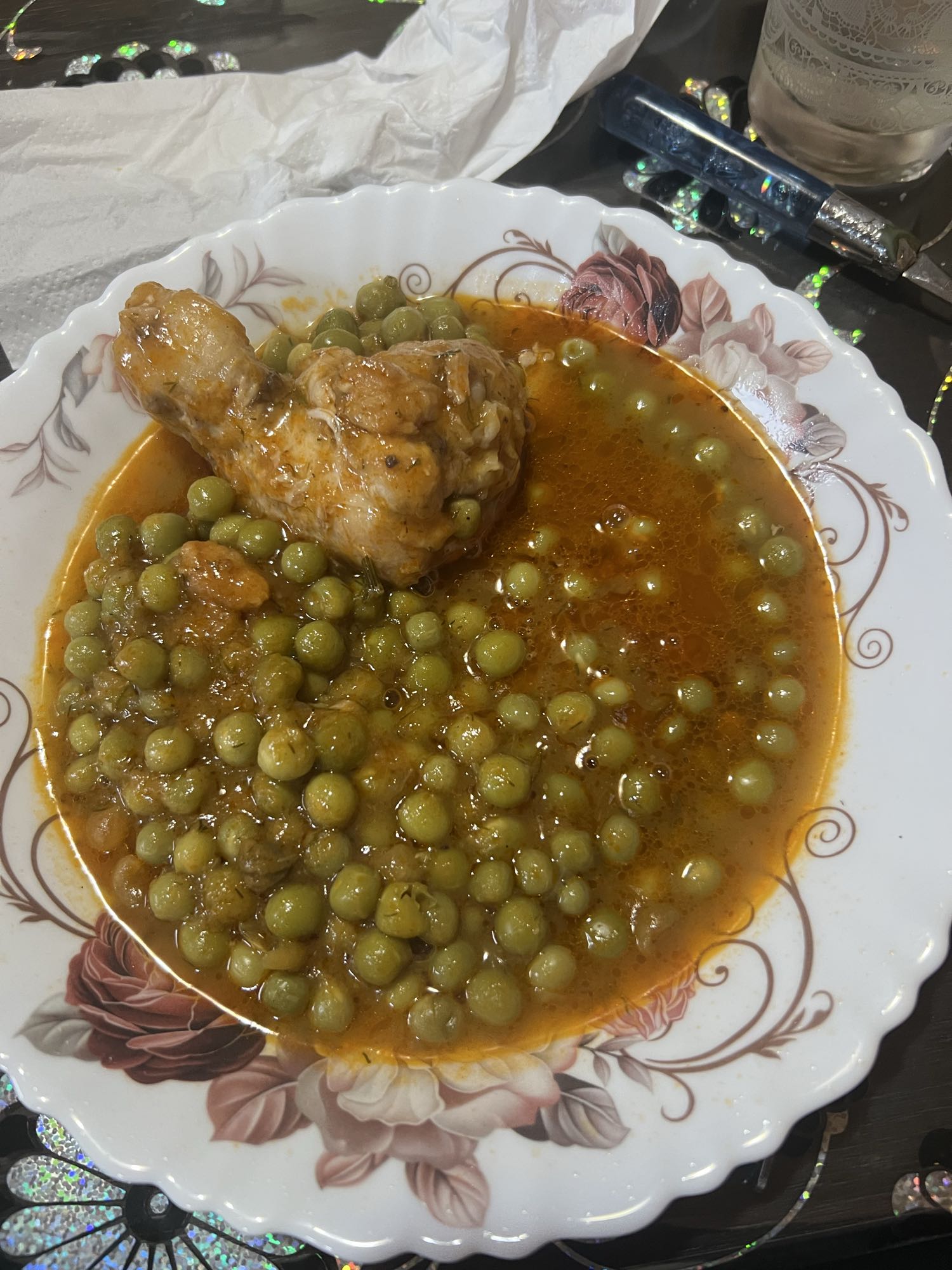 Mâncare de mazăre cu pui