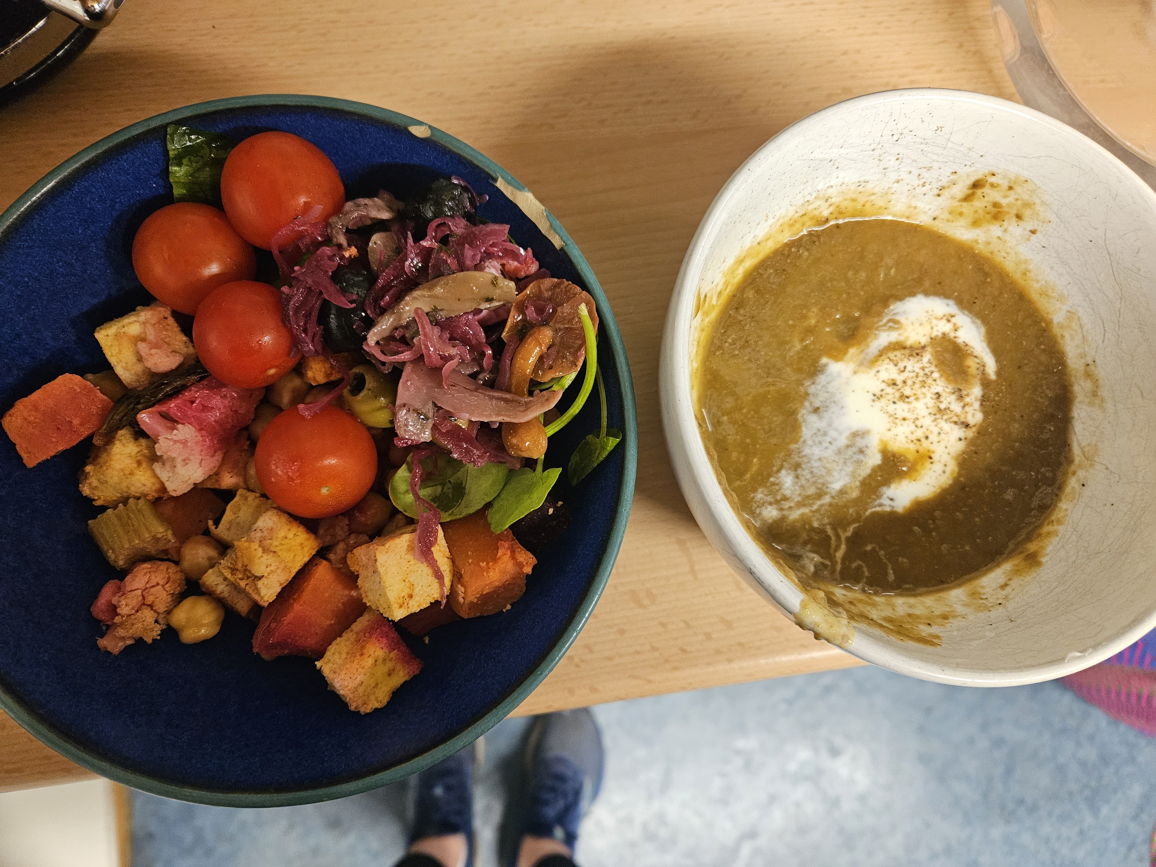 Salad & Lentil Soup
