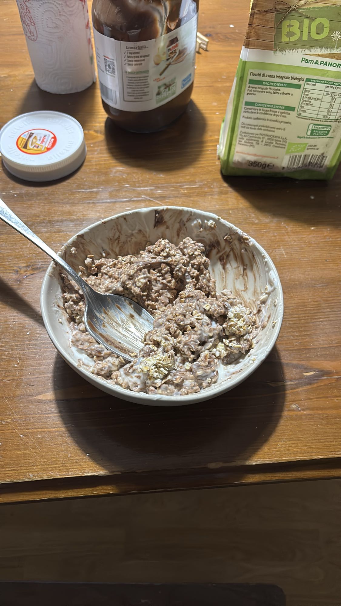 avena con crema de cacao