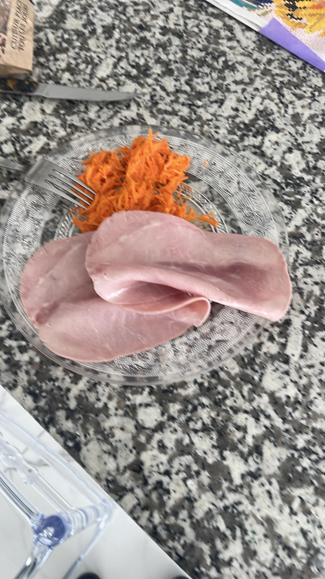 jambon et carottes râpées