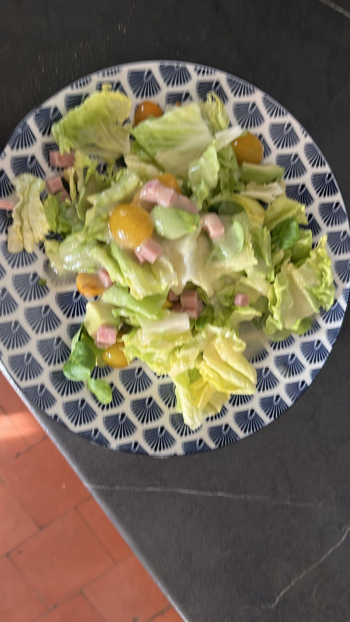 Salade jambon crudités