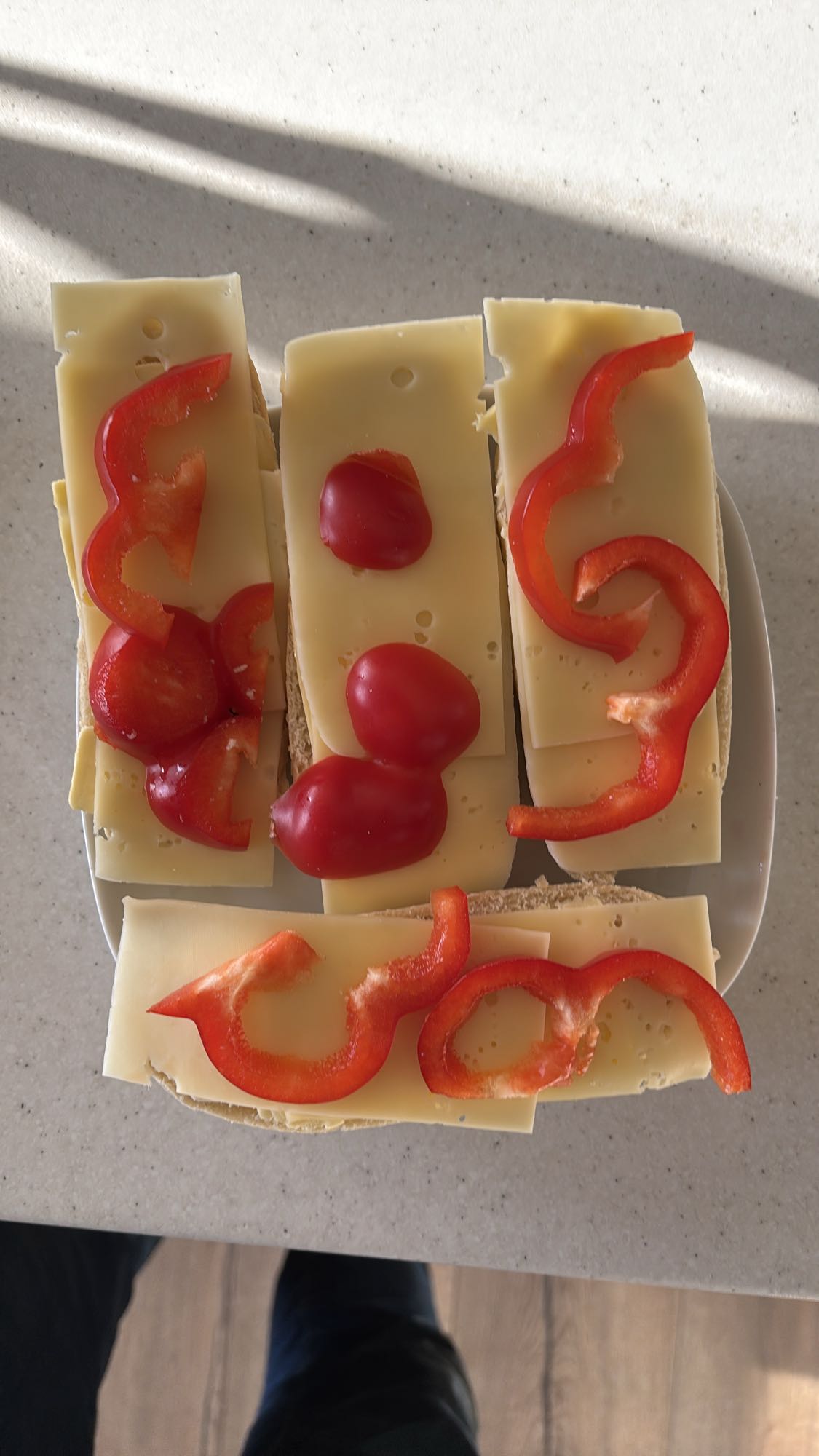 Ostsmørbrød med paprika