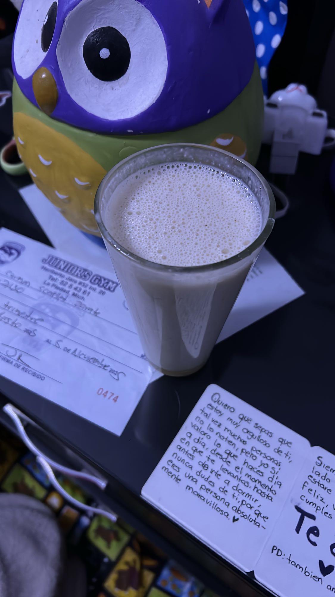 Vaso de licuado de plátano