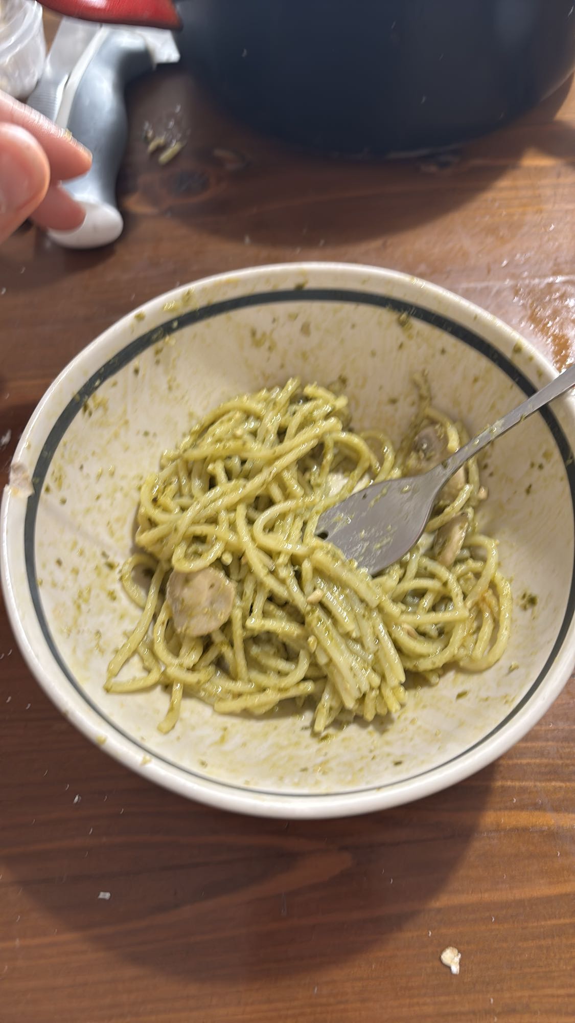 espaguetis con pesto