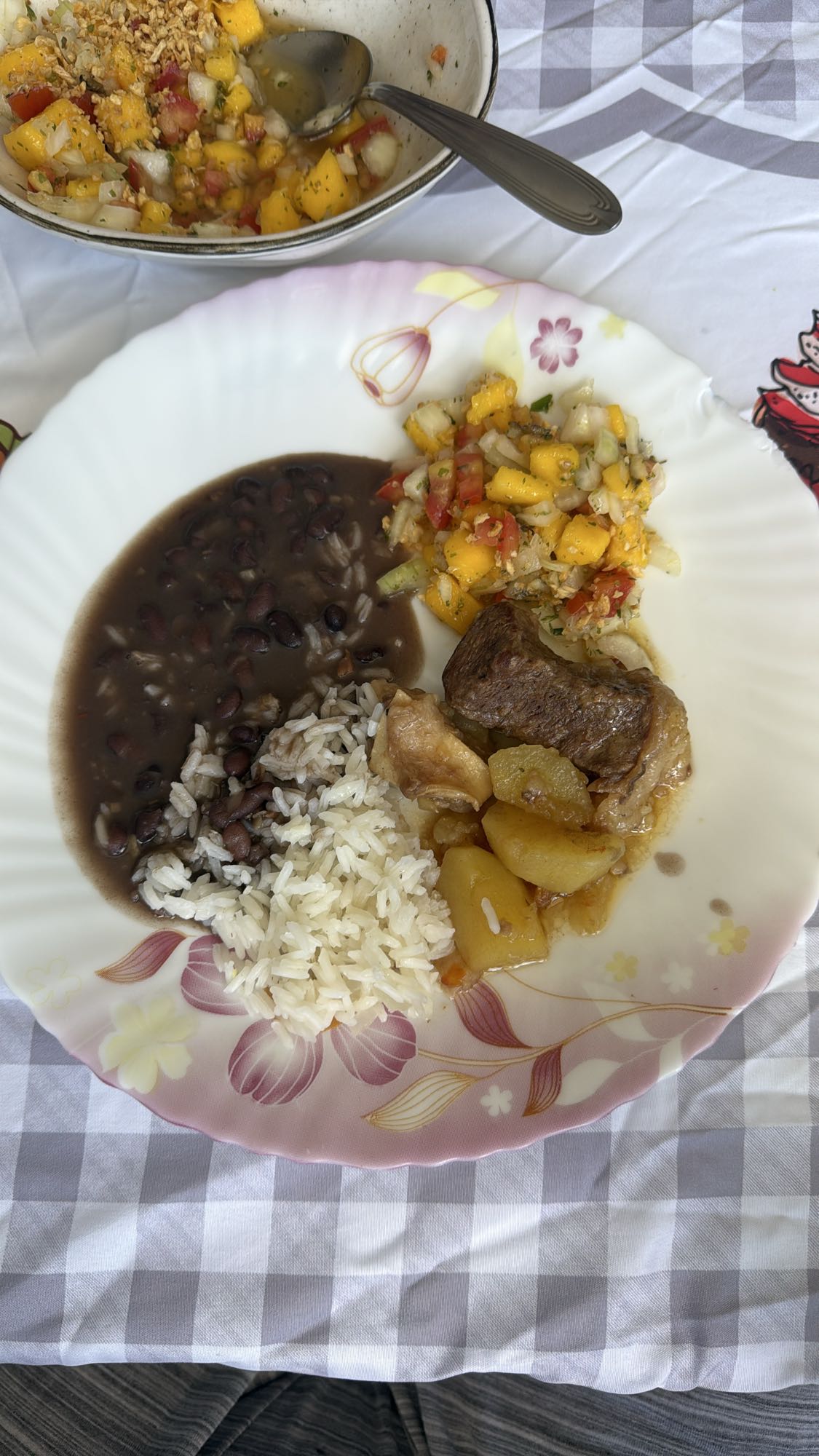Arroz, feijão e carne