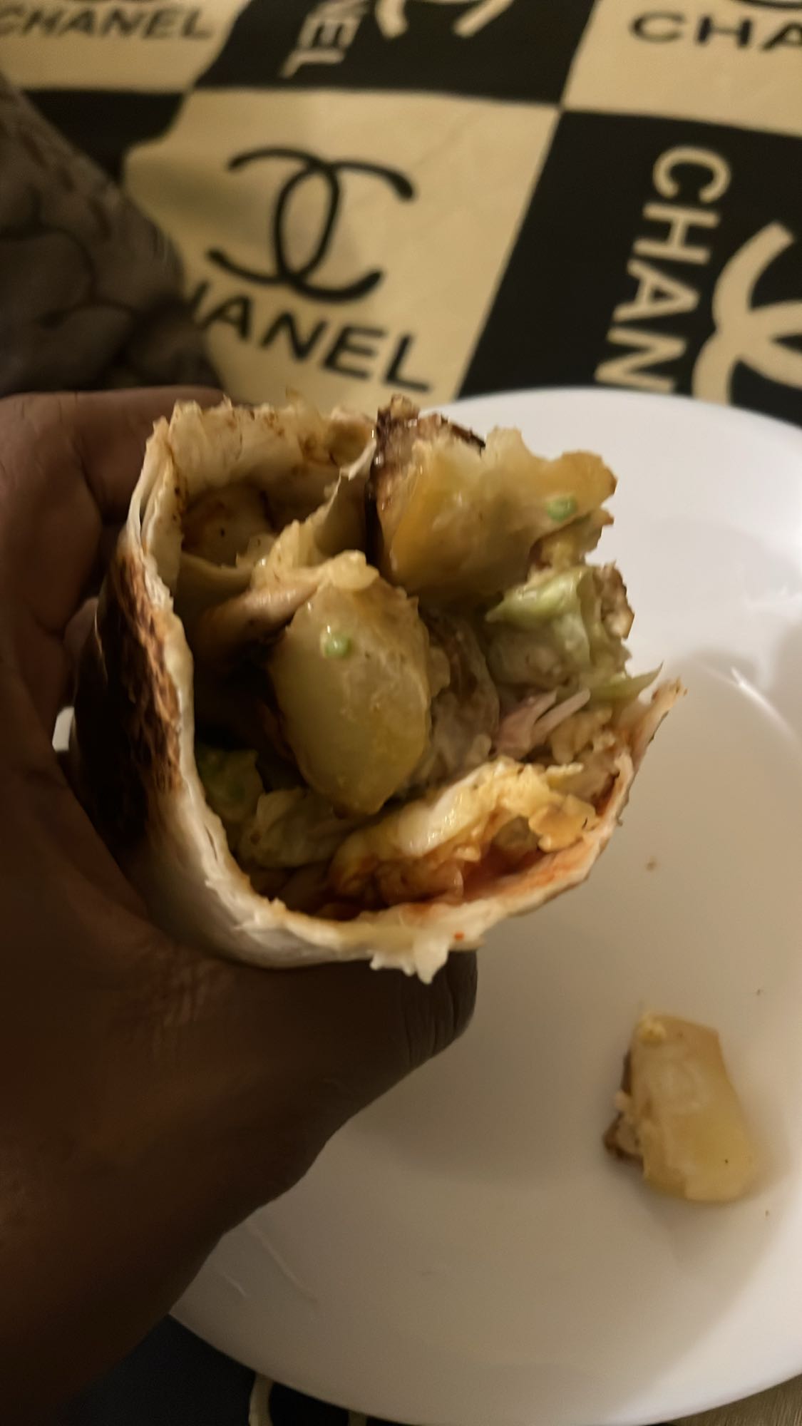 Chicken wrap with veggies