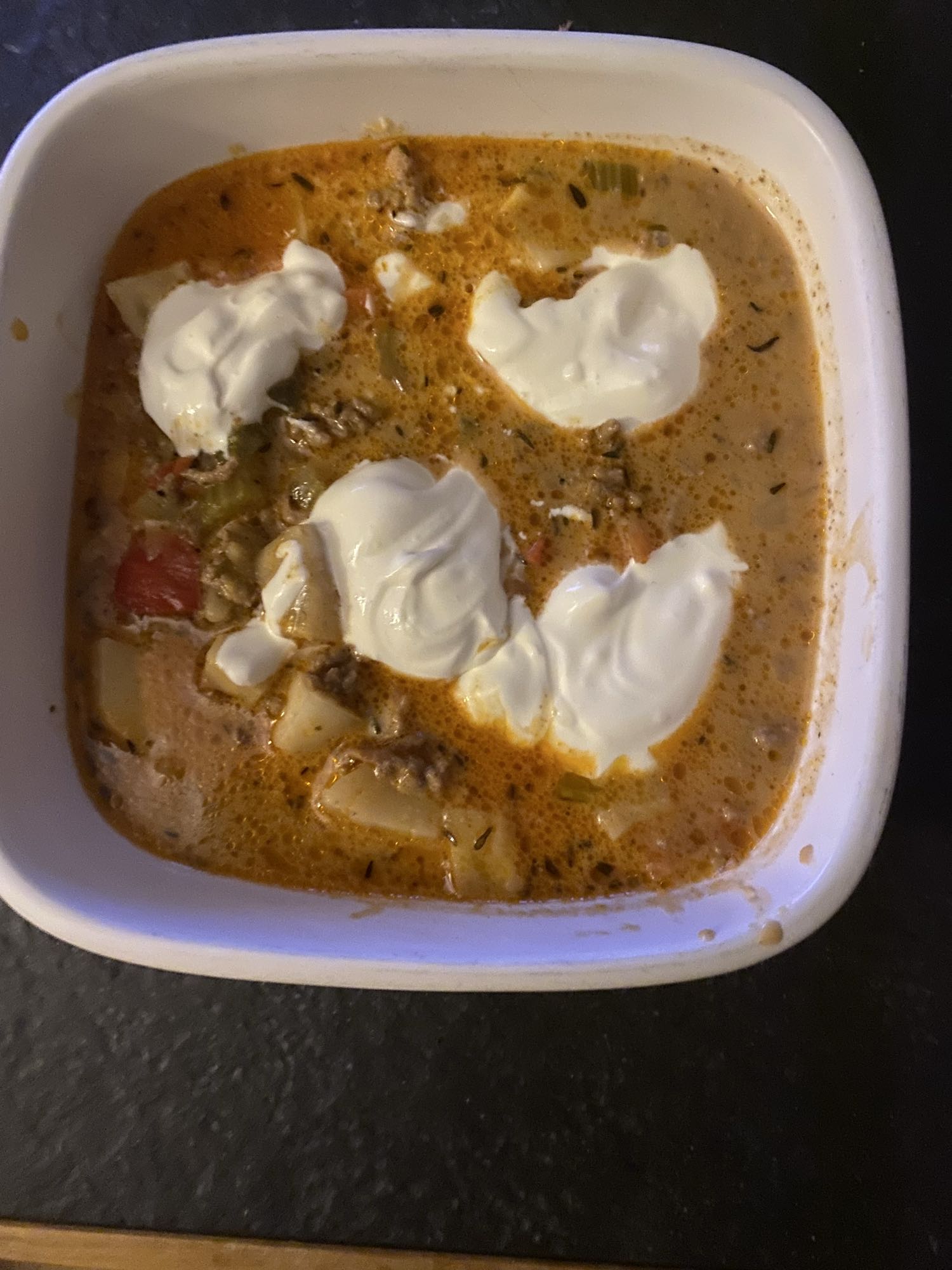 Köttfärssoppa med grädde