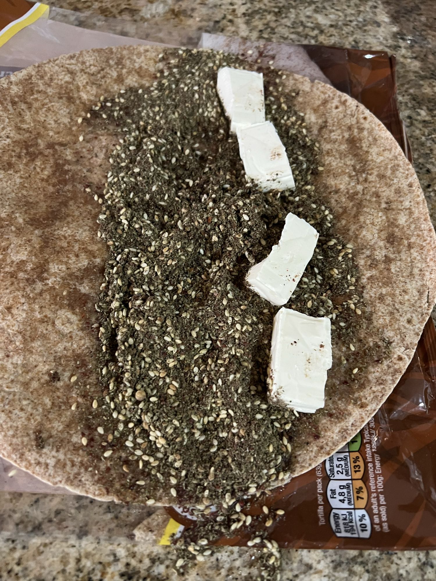 Lebanese Zaatar Wrap with Kiri Cheese
