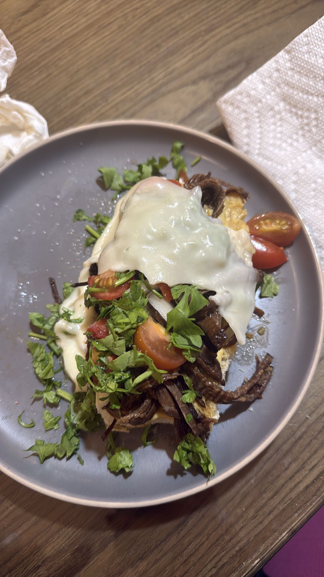 Beef toast with cheese