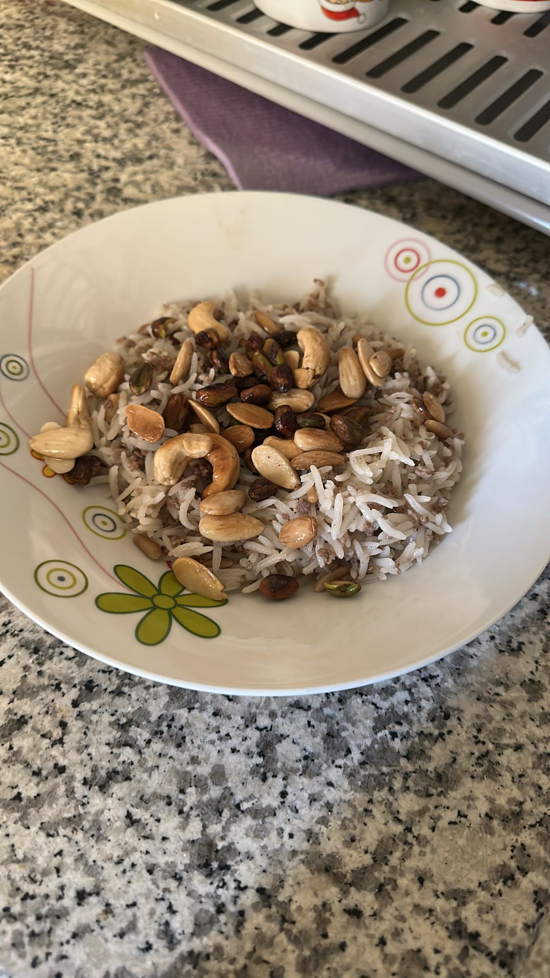 Rice with mixed nuts
