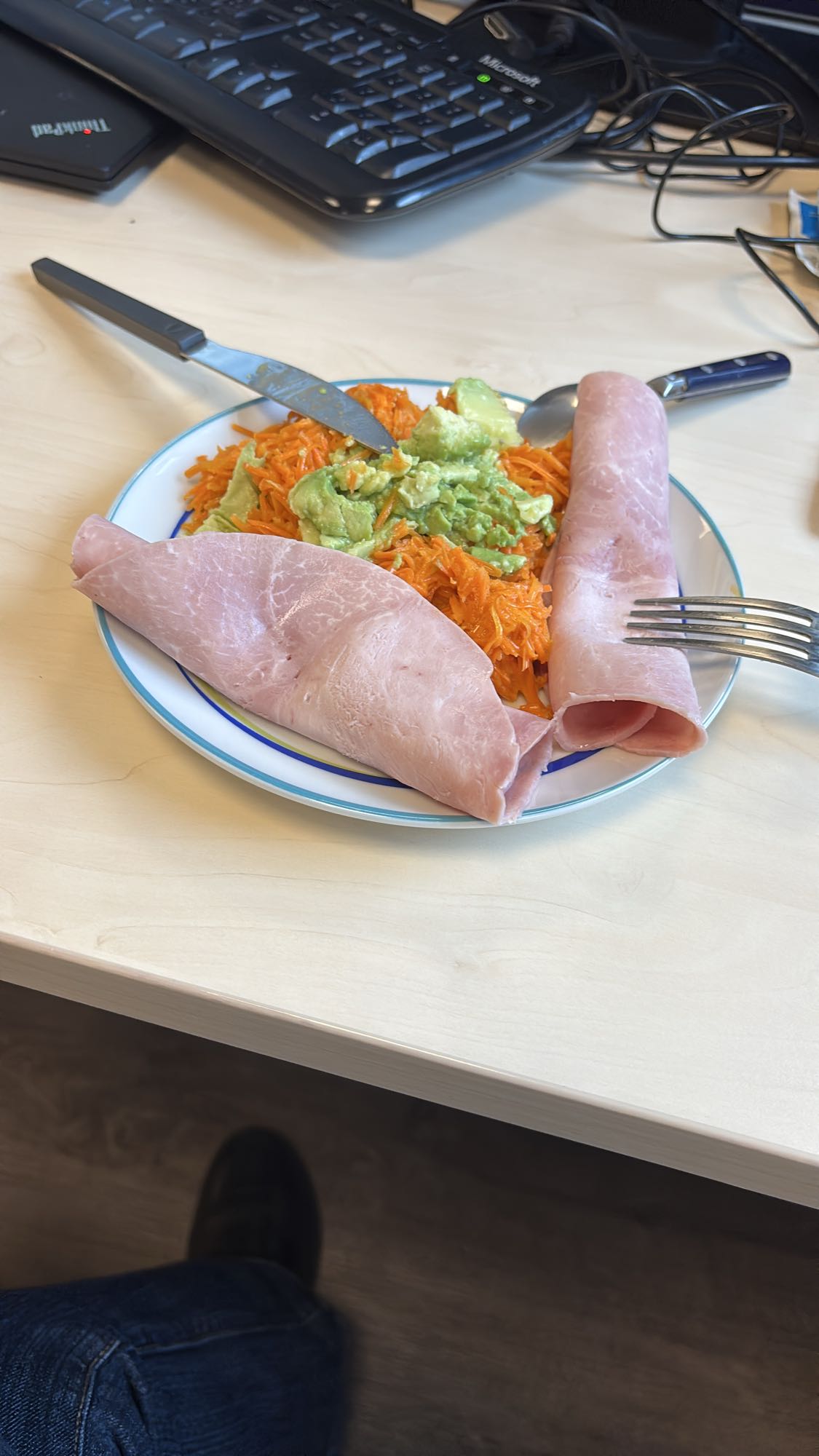 Jambon, carottes, avocat