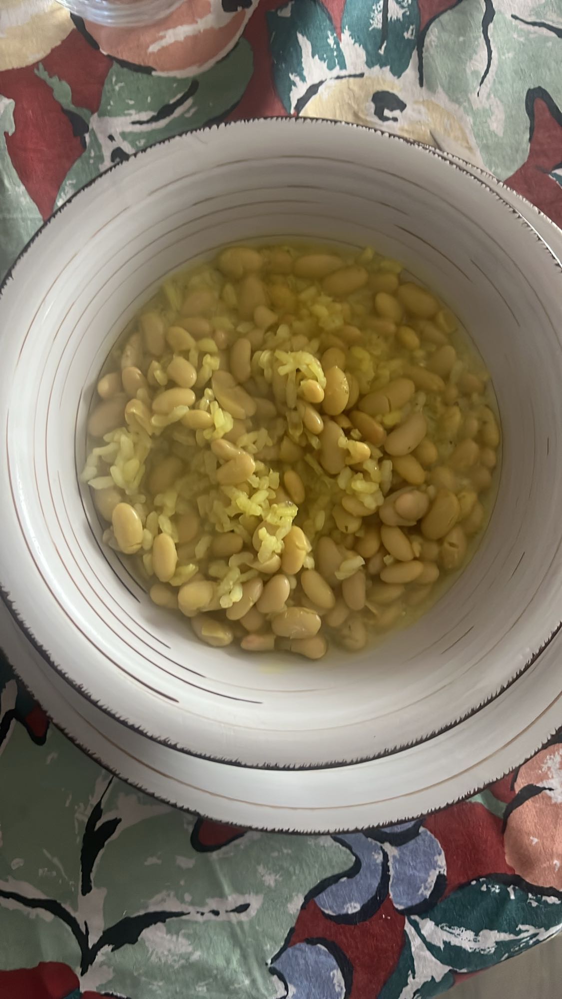 arroz con frijoles blancos