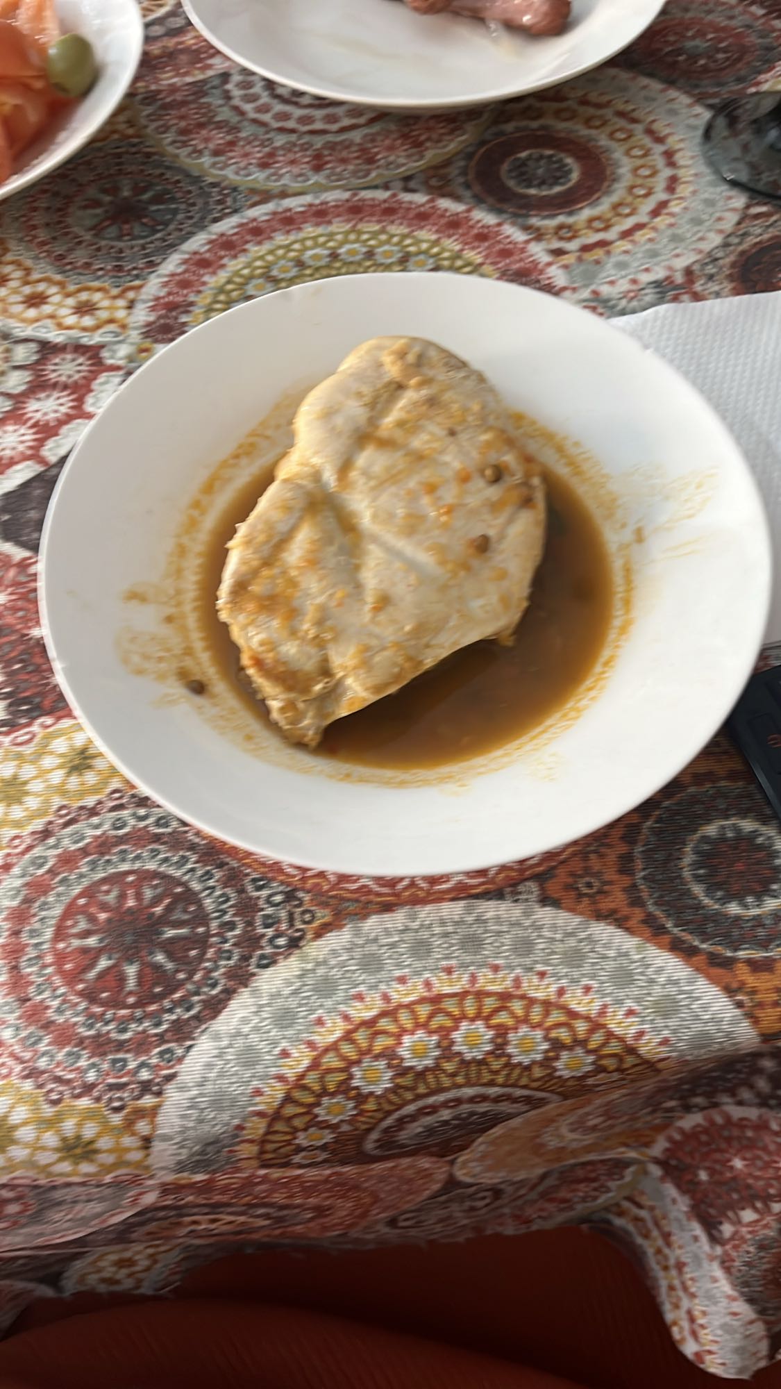 Pechuga de pollo hervida