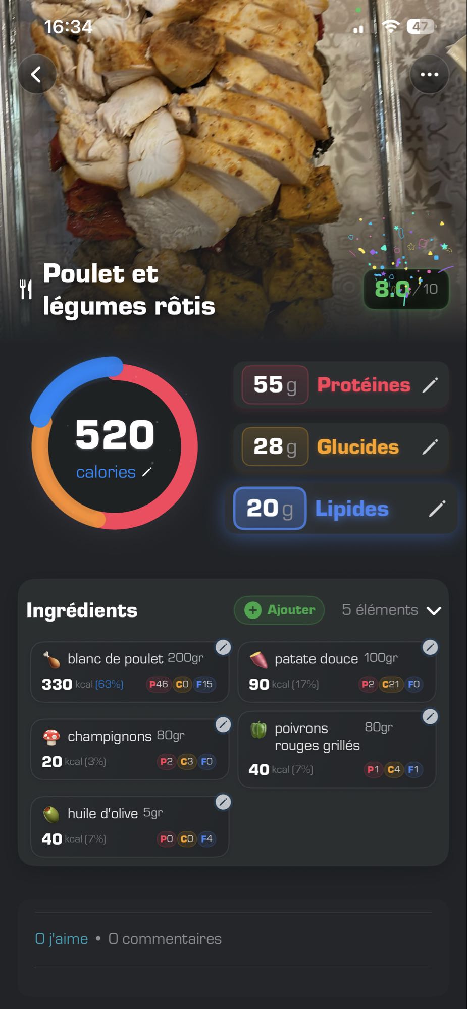 Poulet et légumes rôtis