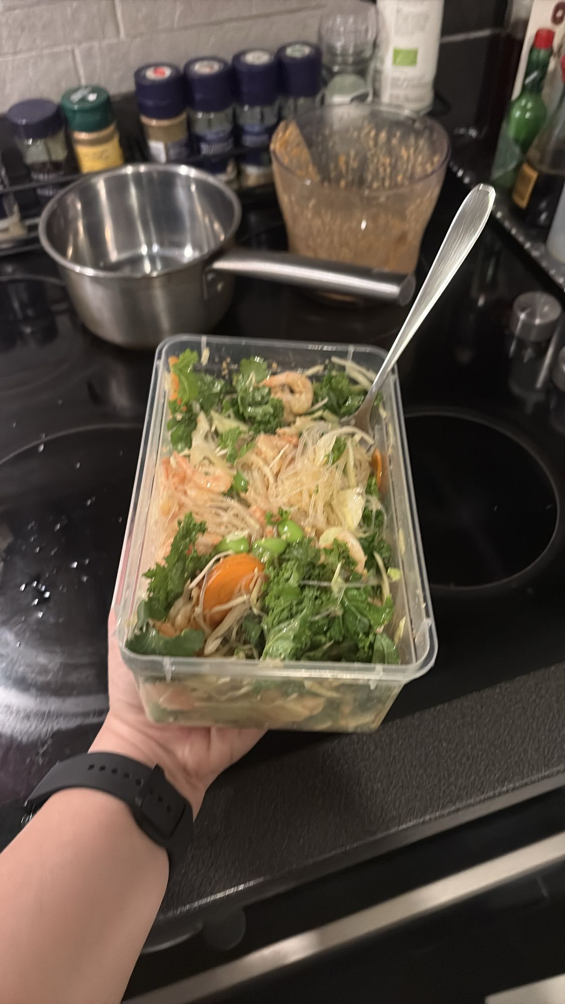 Glasnudelsallad med räkor