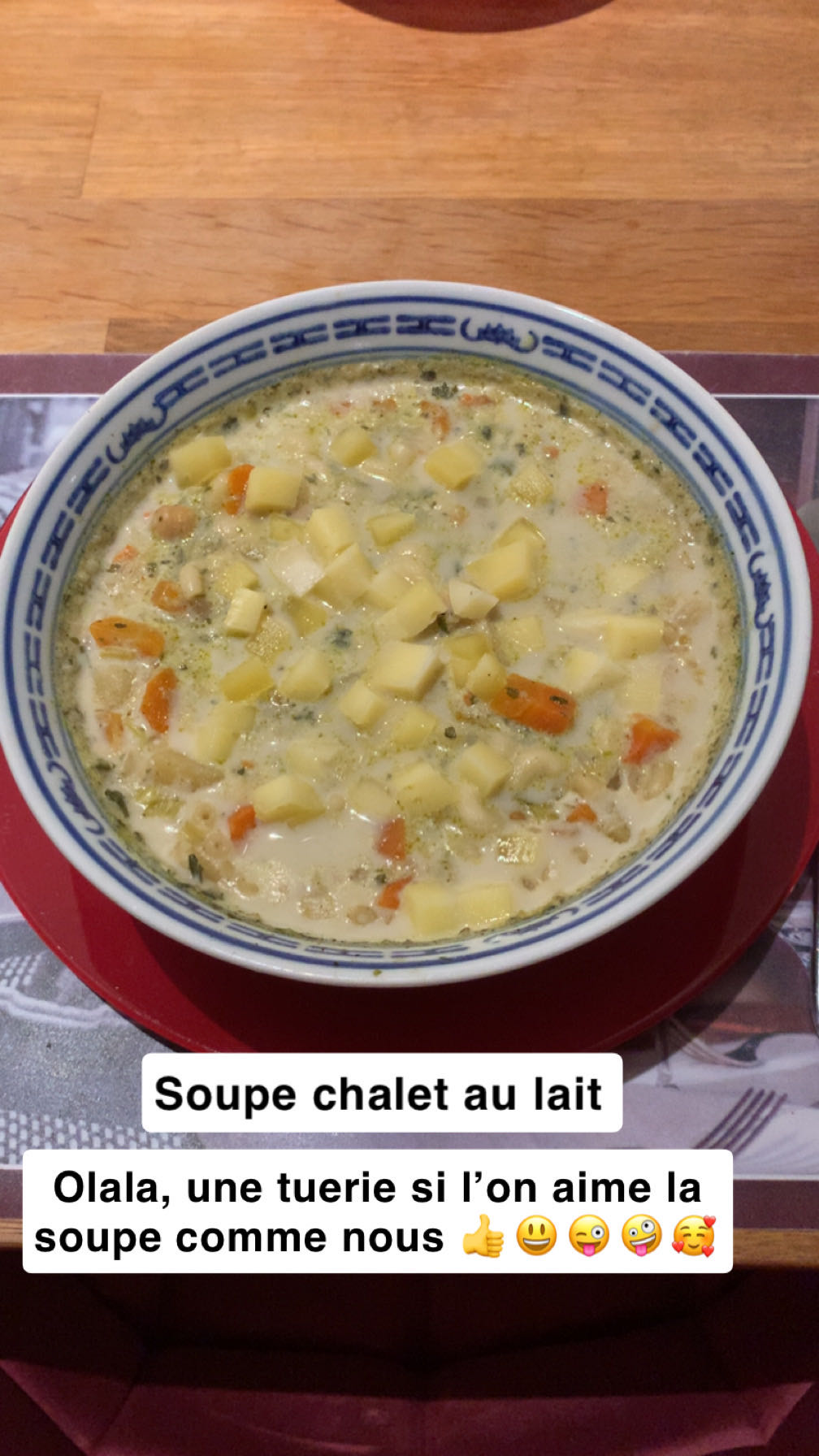 Soupe chalet au lait