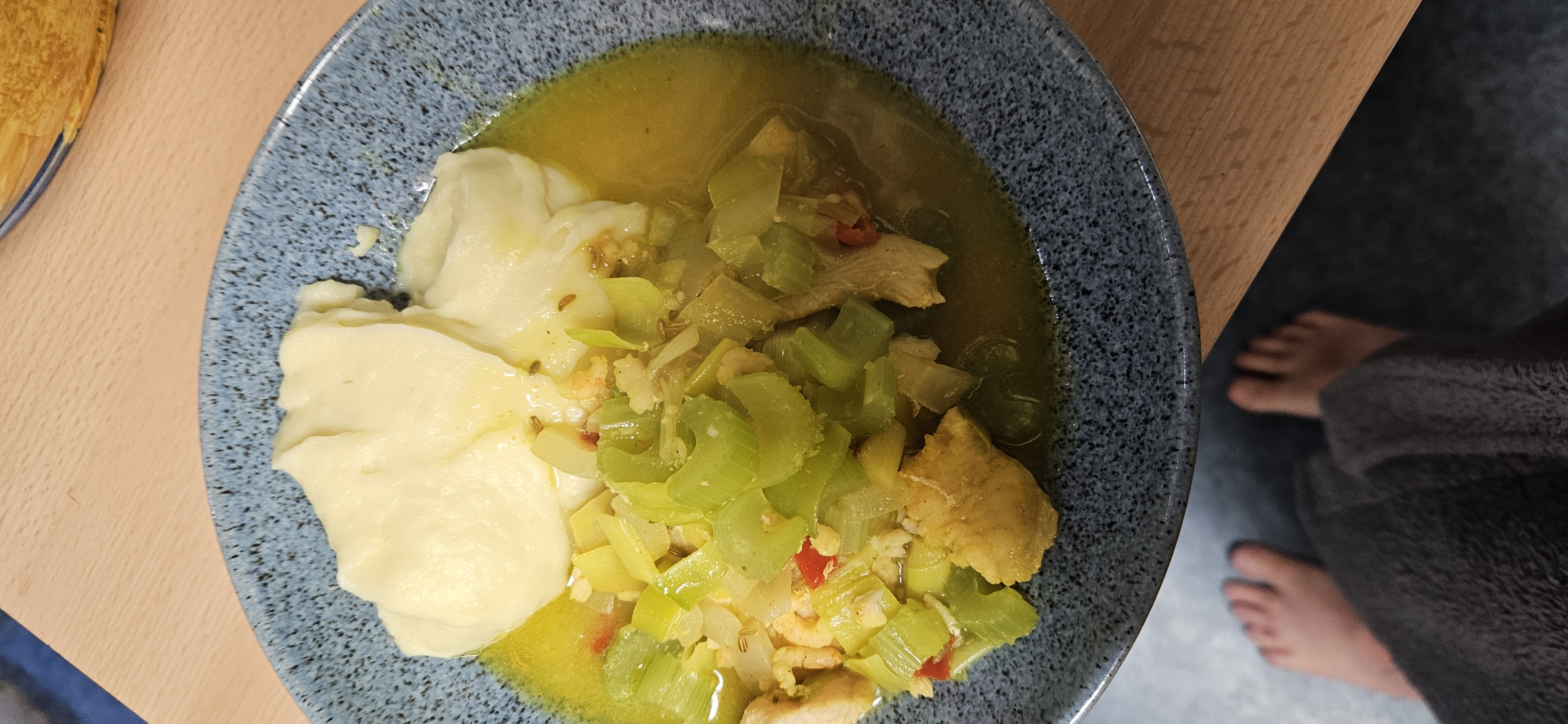 White fish stew with mash