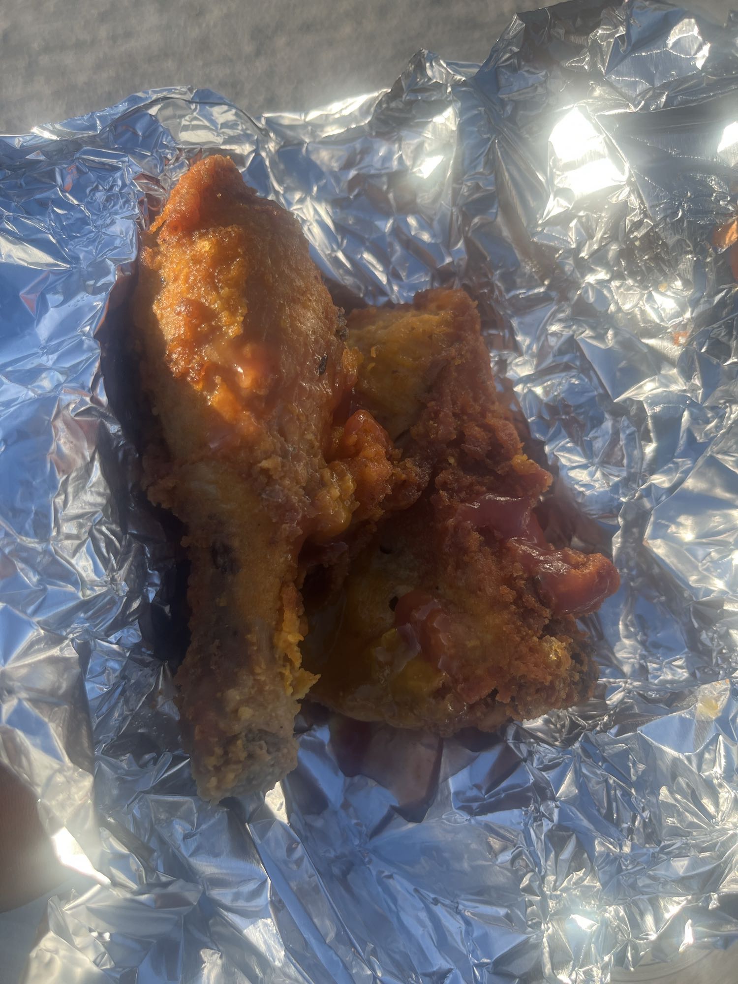 Fried chicken drumsticks