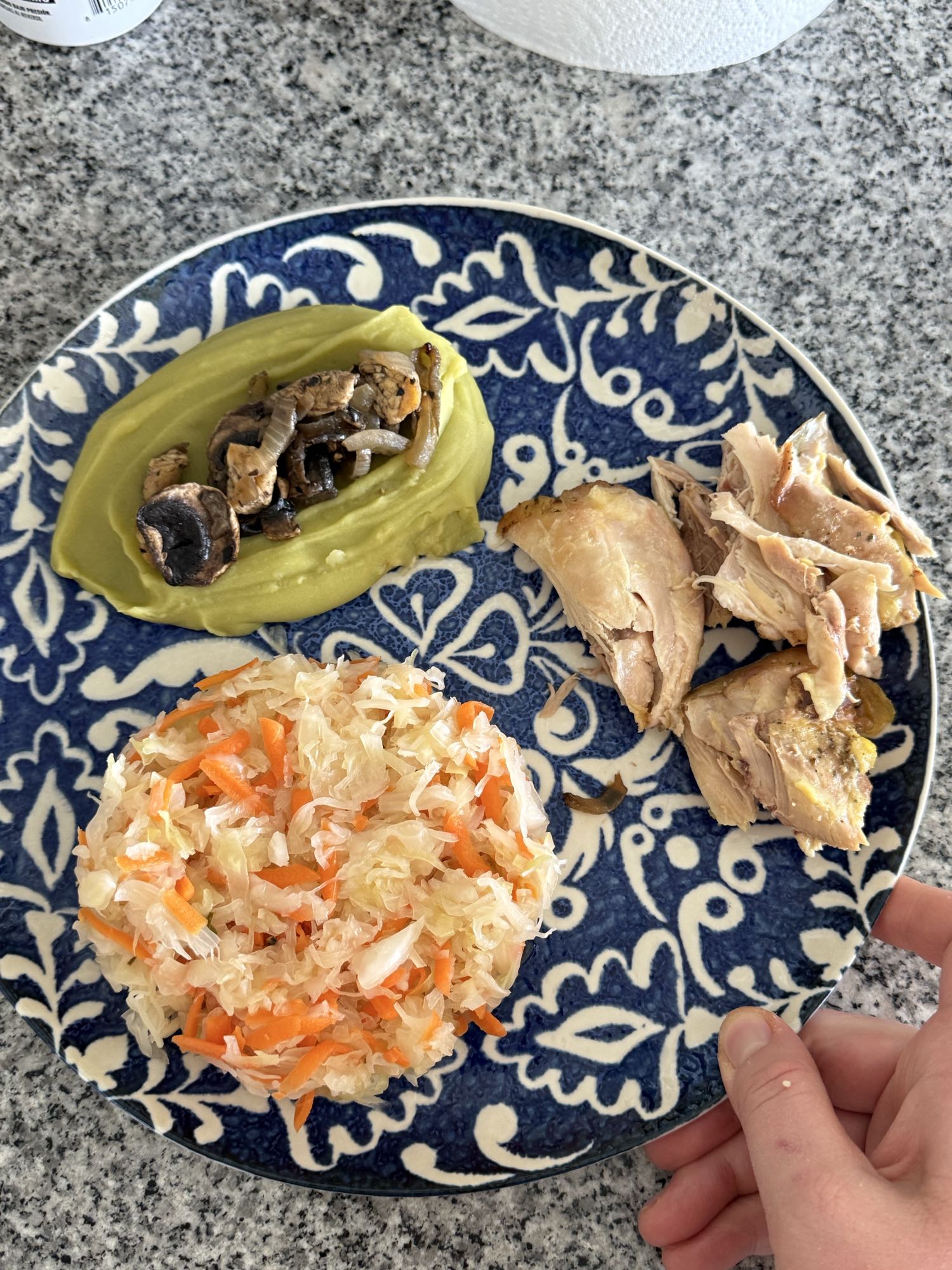 Курка з овочами та пюре