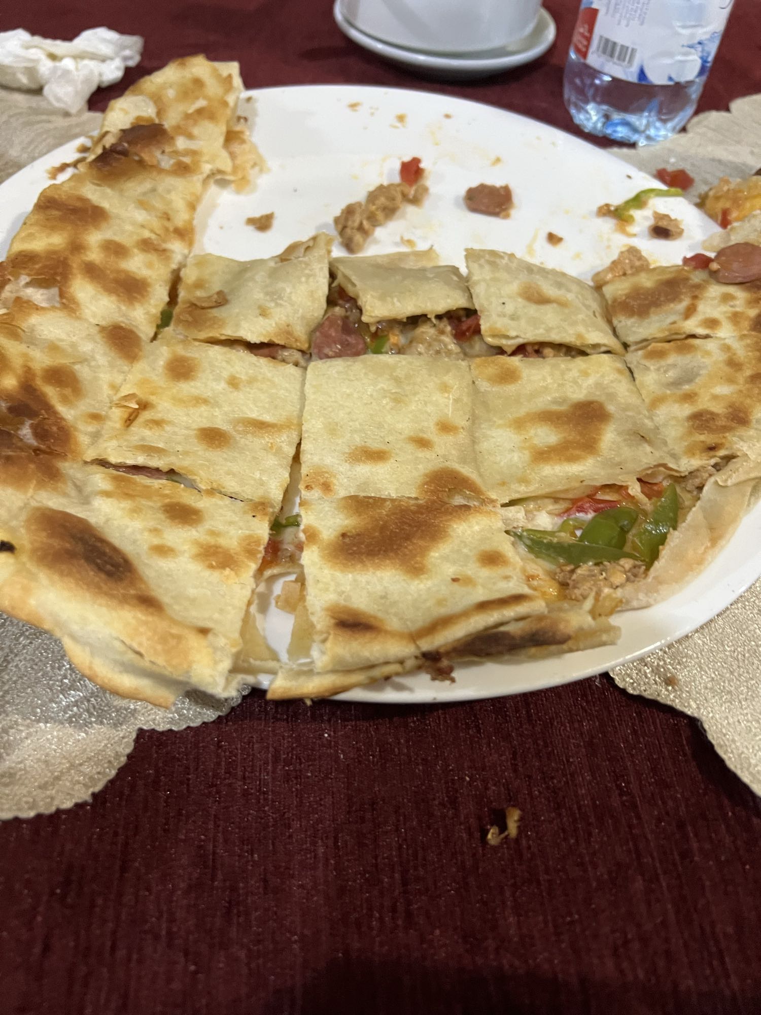 Stuffed flatbread slices