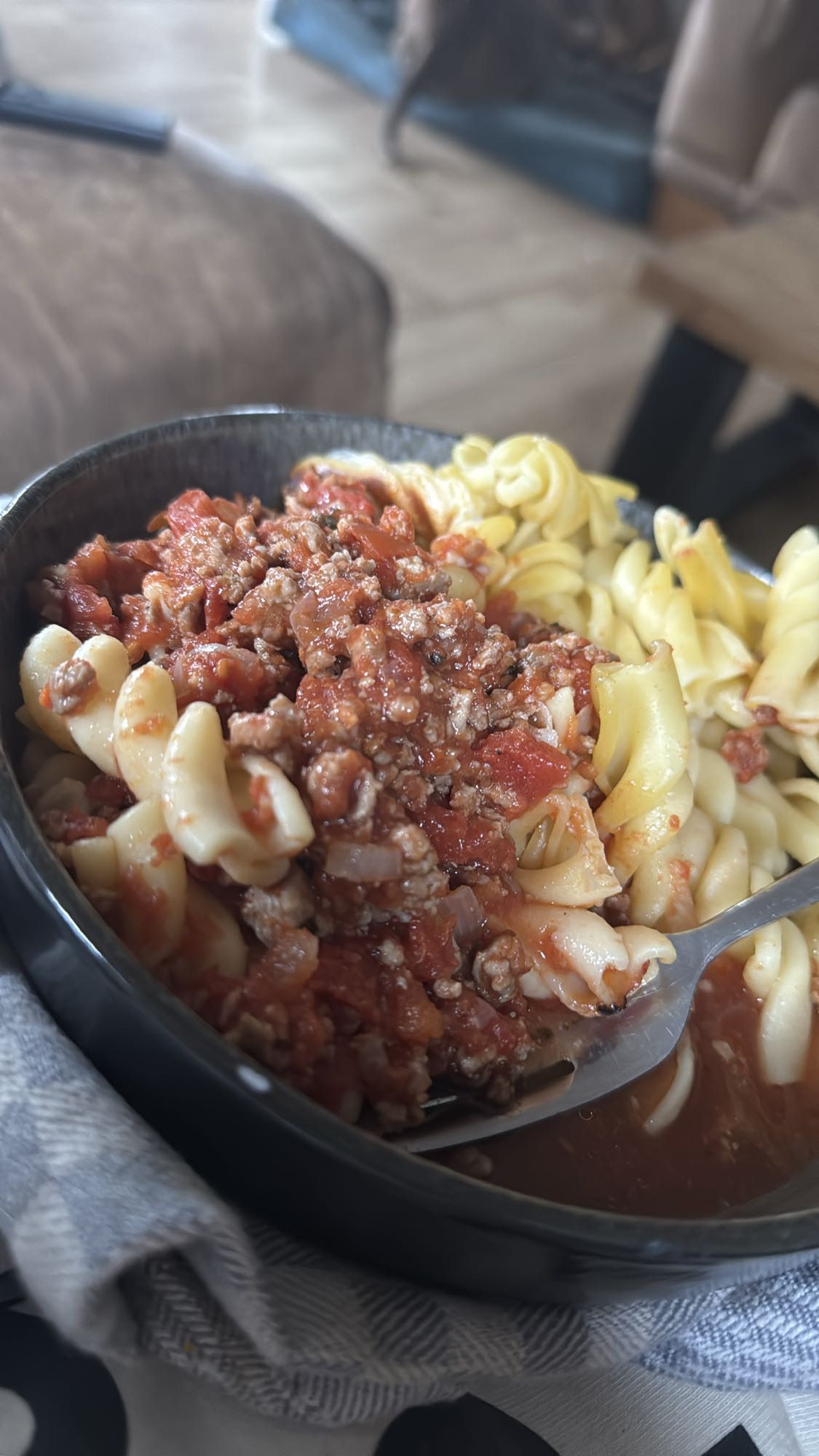 Pasta mit Hackfleischsoße