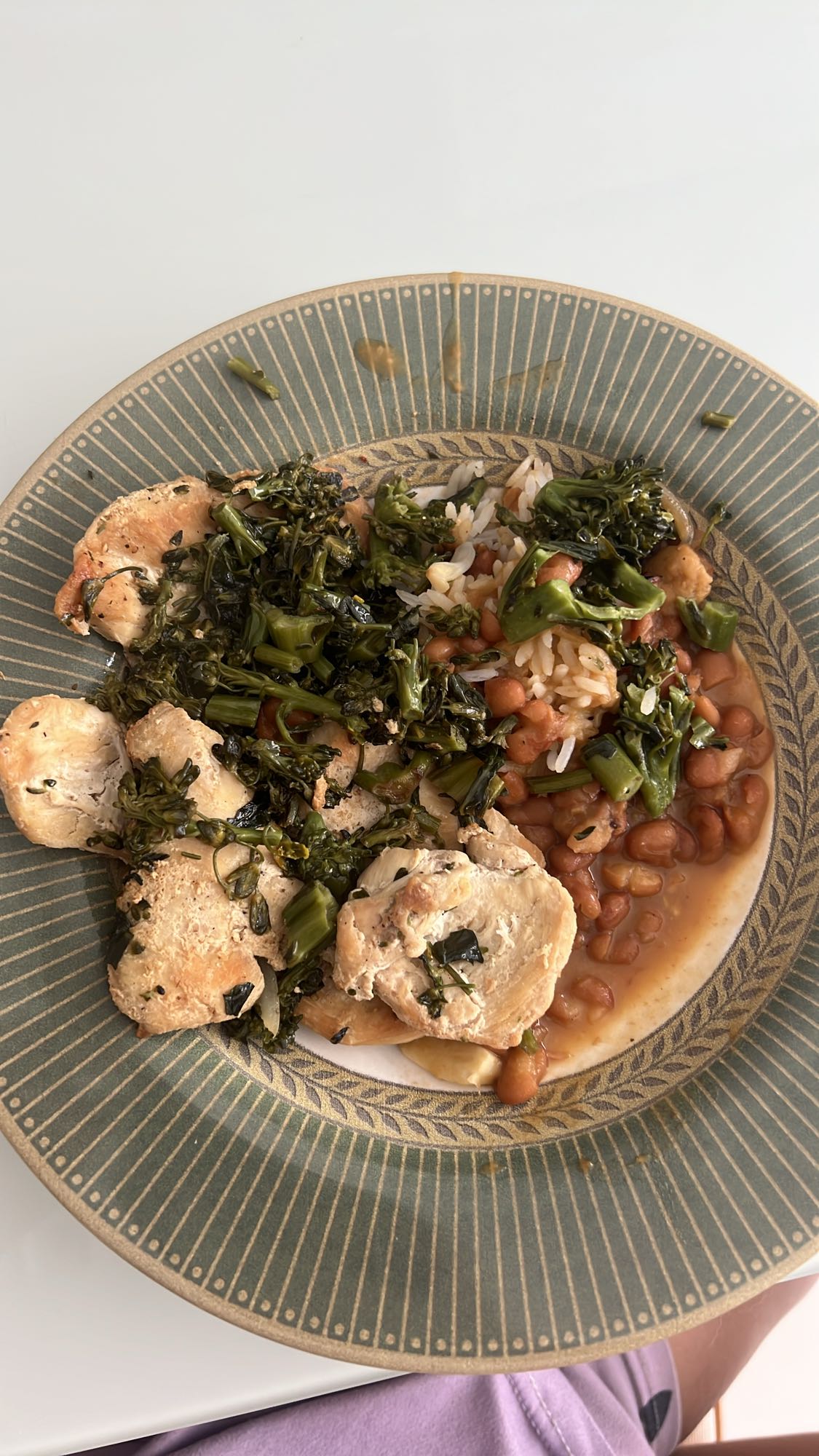 Frango, arroz, feijão e couve